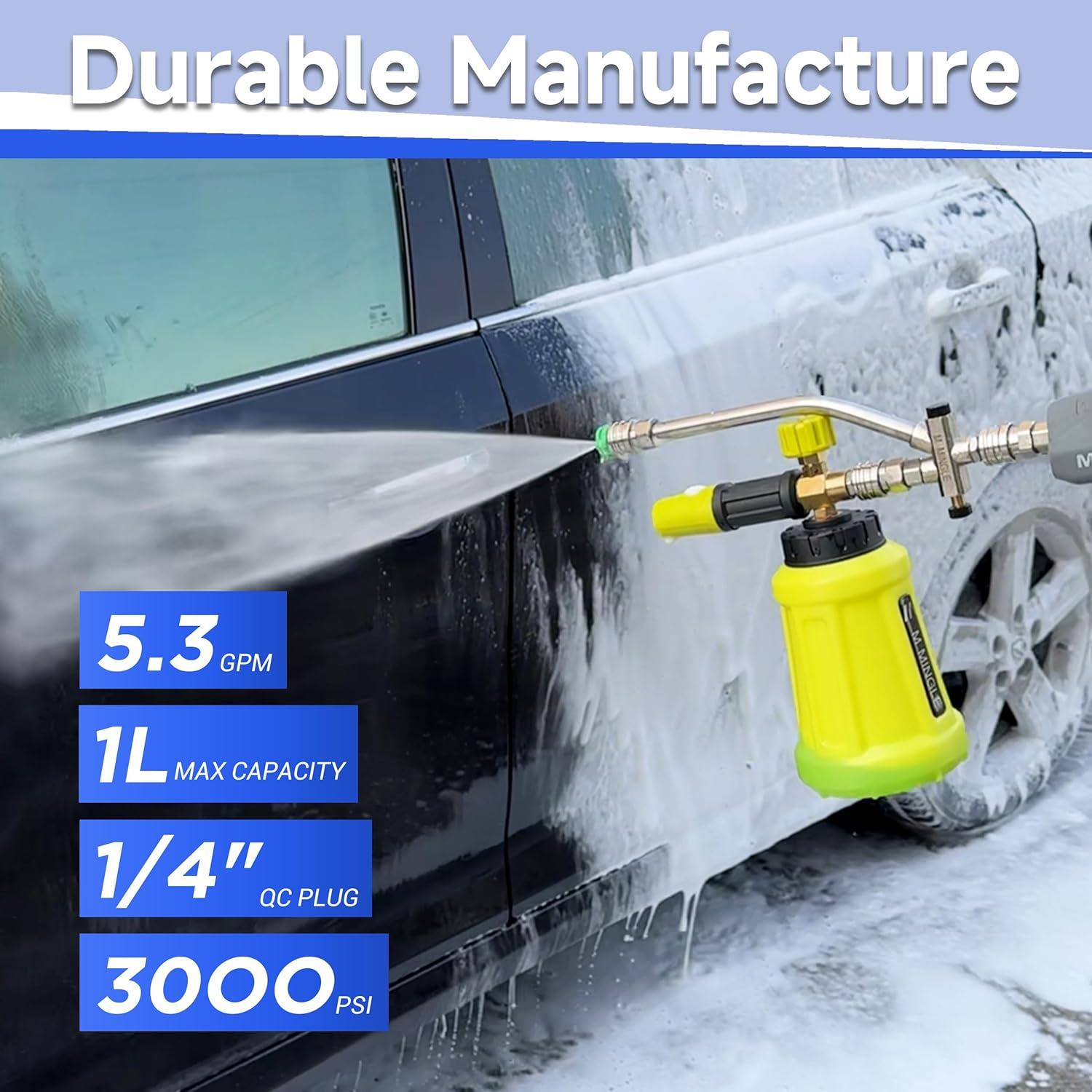 Cañón de Espuma M MINGLE PW69-1 con Conector Doble y 5 Boquillas