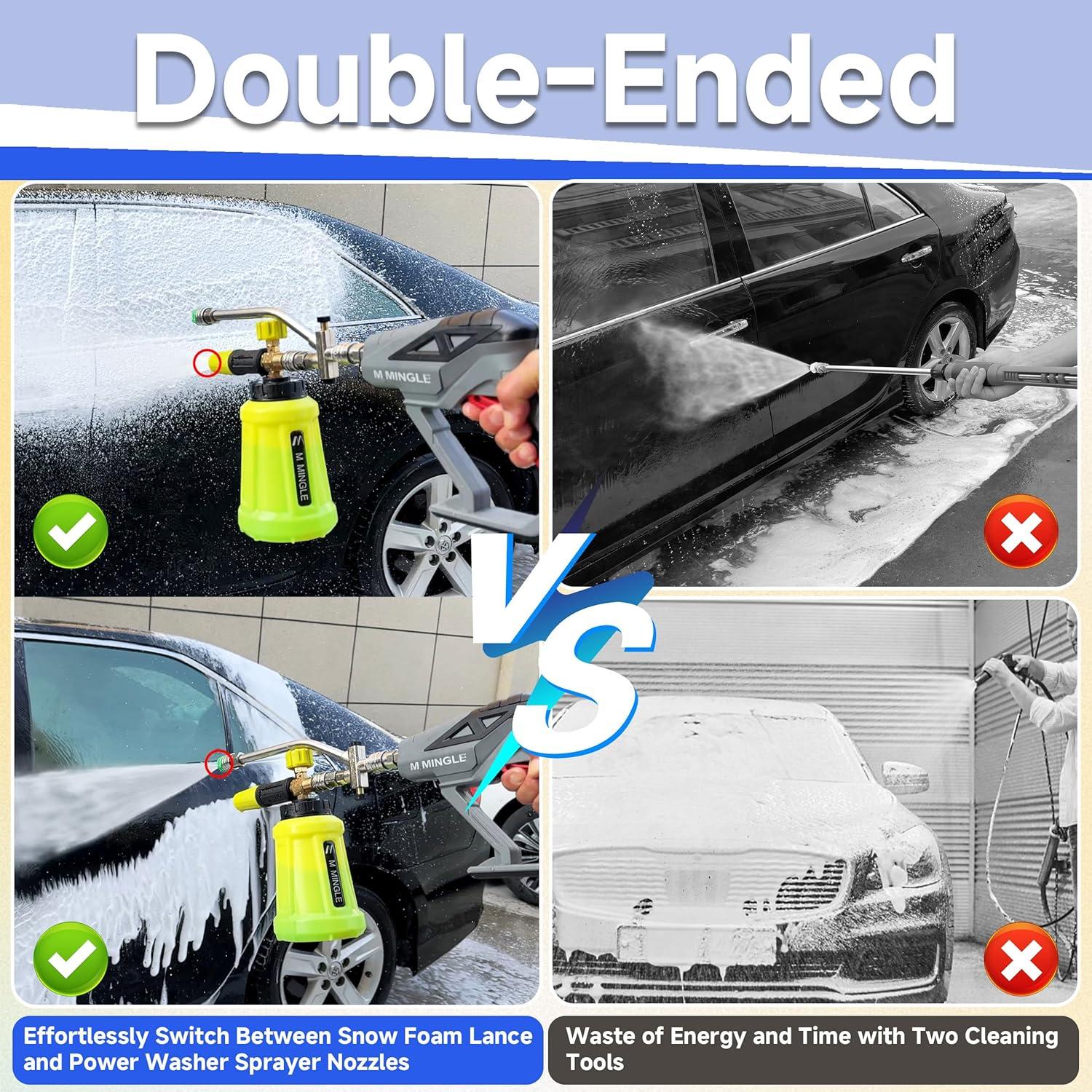 Cañón de Espuma M MINGLE PW69-1 con Conector Doble y 5 Boquillas