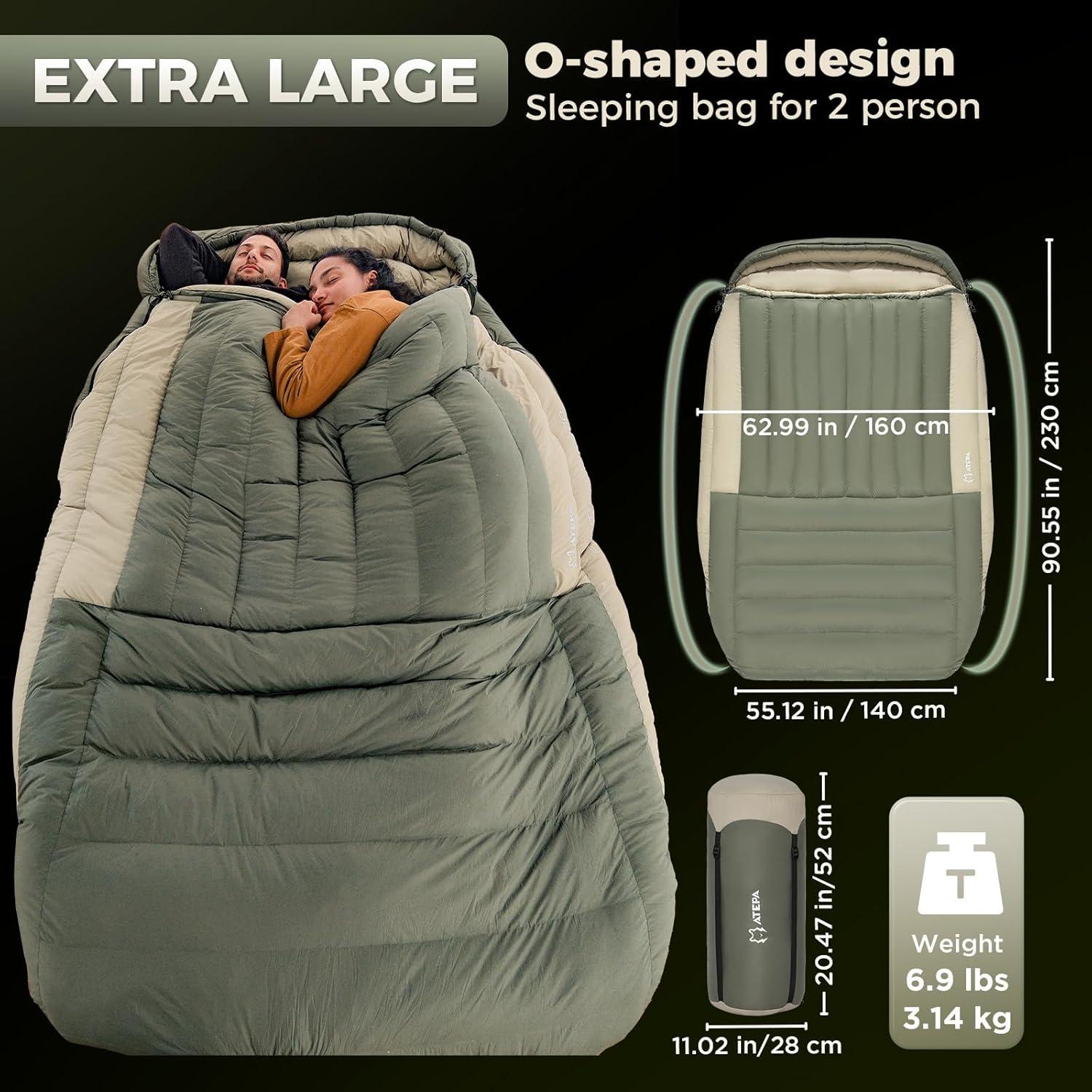 Saco de dormir ATEPA PROMOTER 2000 XL 0°C Doble Plumas