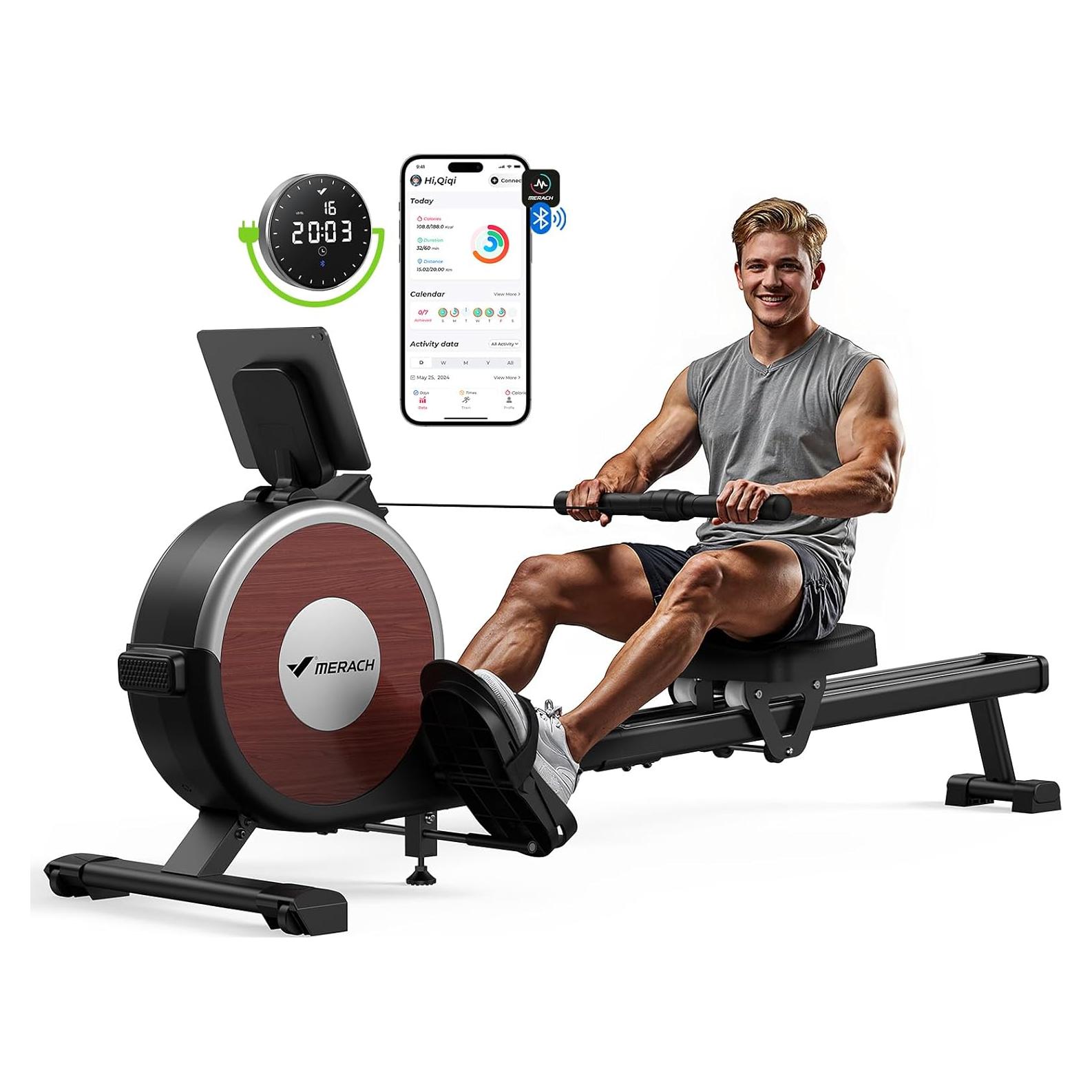 Máquina de Remo MERACH R02B8 Magnética 16 Niveles 159 kg