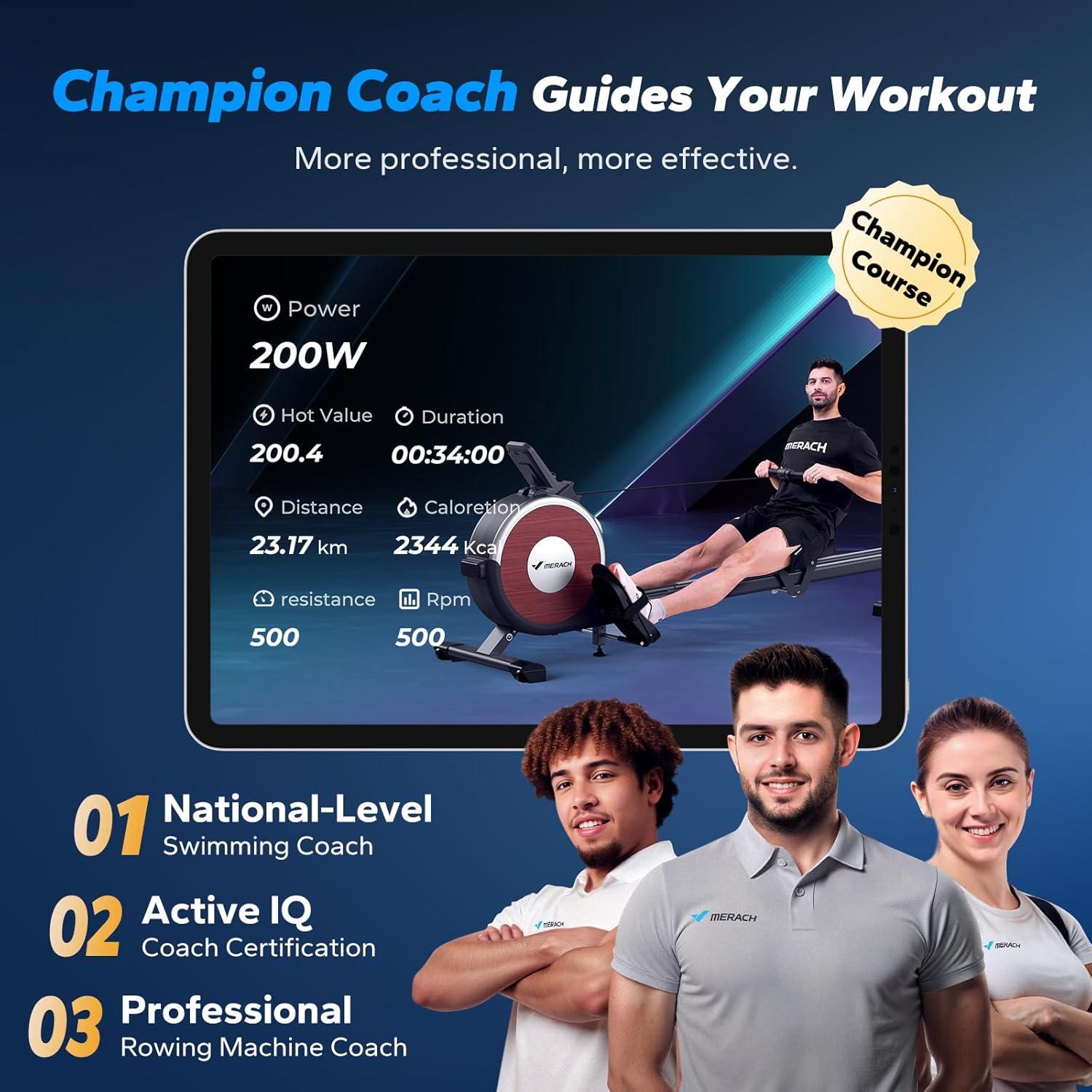 Máquina de Remo MERACH R02B8 Magnética 16 Niveles 159 kg