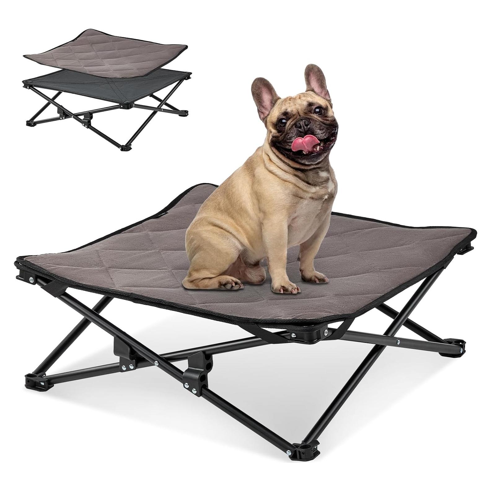 Cama Elevada para Perros Pequeños KingCamp 57x57 cm Antideslizante
