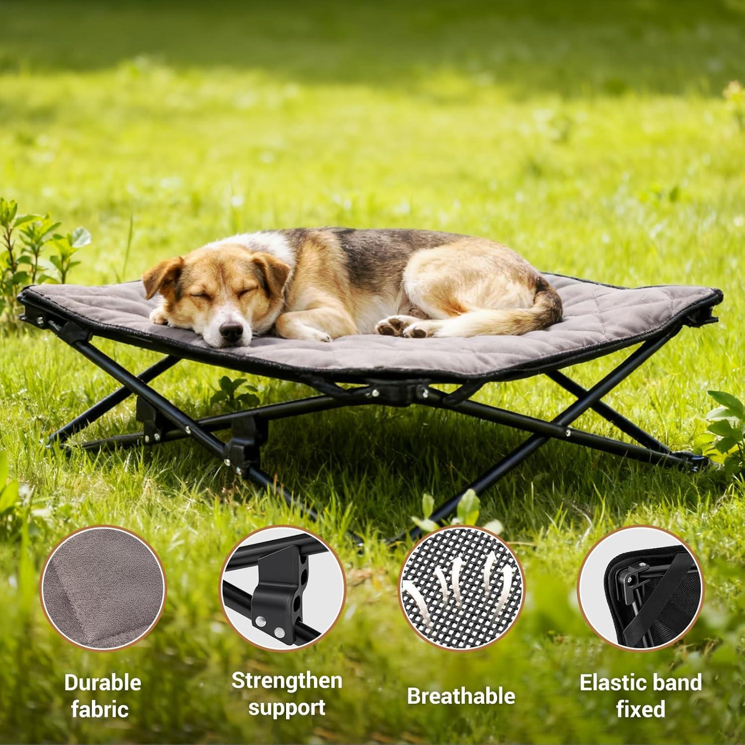 Cama Elevada para Perros Pequeños KingCamp 57x57 cm Antideslizante