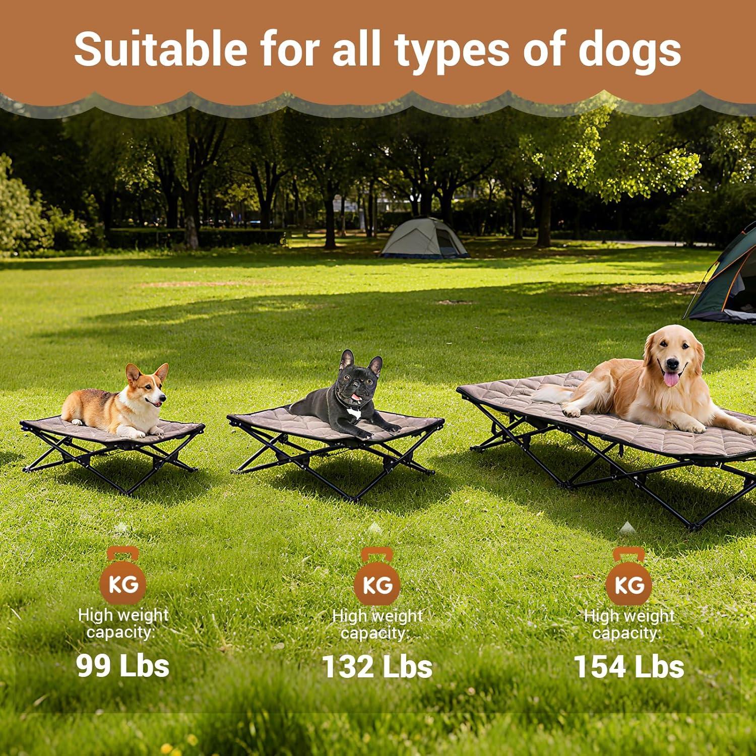 Cama Elevada para Perros Pequeños KingCamp 57x57 cm Antideslizante