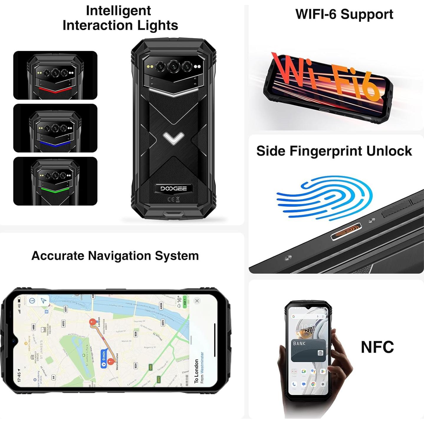 DOOGEE V Max Plus 5G Teléfono Resistente 22000mAh 36GB/512GB