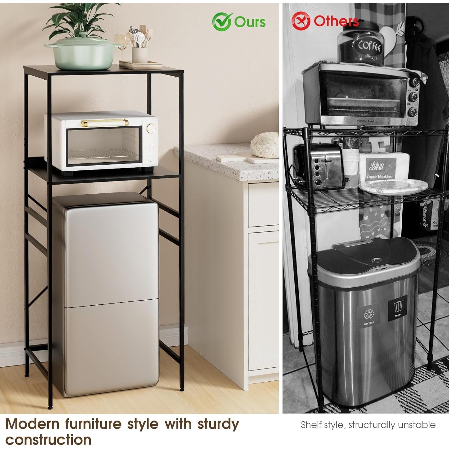 Estante Ajustable para Mini Nevera QieerHior Negro 2 Niveles