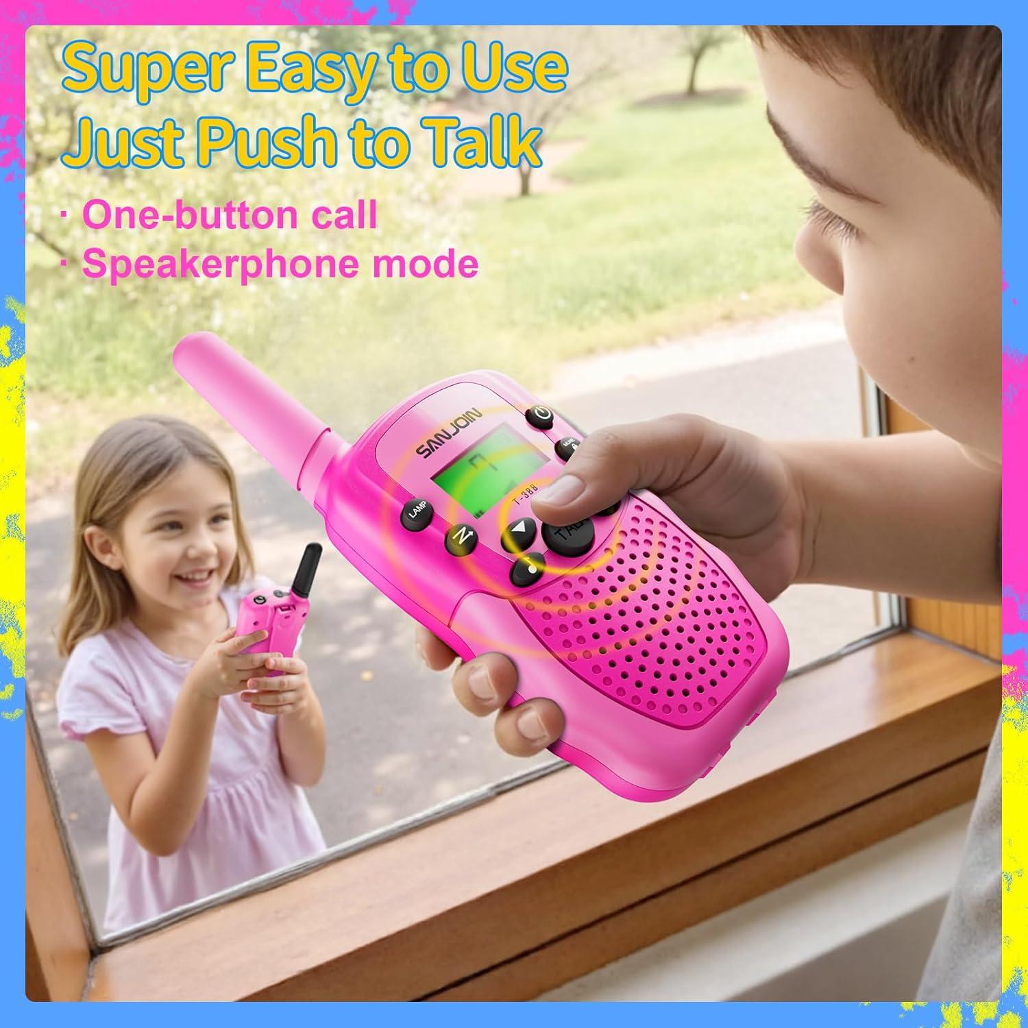 Walkie Talkies para Niños SANJOIN T-388 Set de 2 Rosa