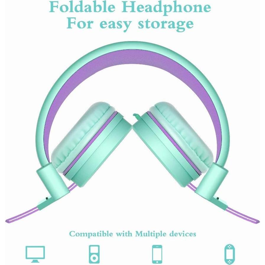 Auriculares Plegables Elecder i37 para Niños Verde 3.5mm