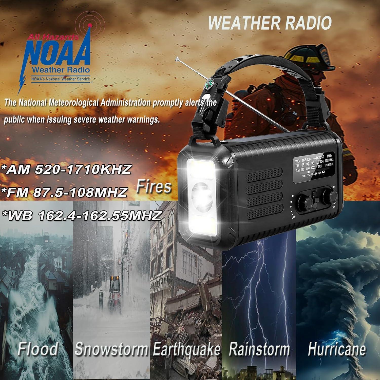 Radio de Manivela de Emergencia iRonthunder NOAA 20000mAh