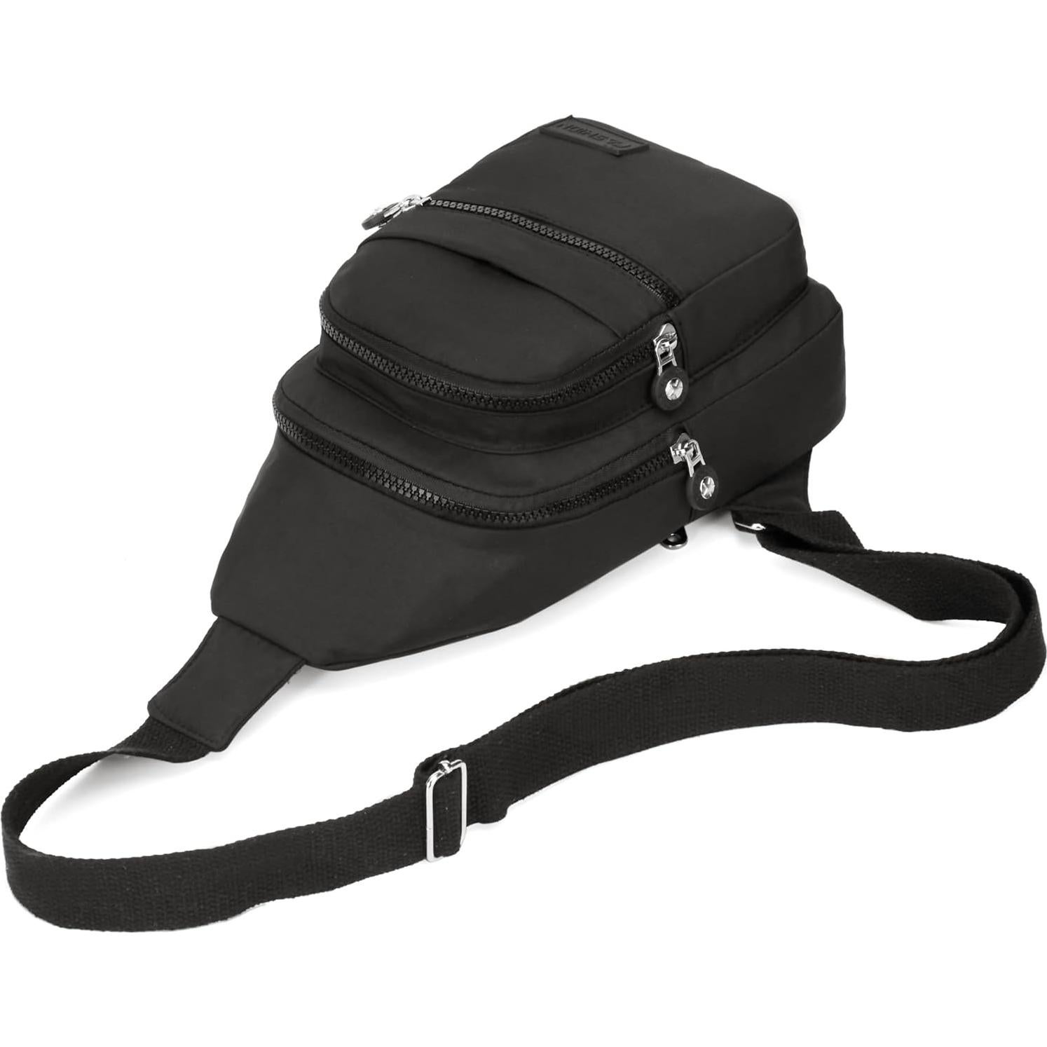 Mochila Sling Bandolera Banelu Negra 28.4x15.5x8.1 cm