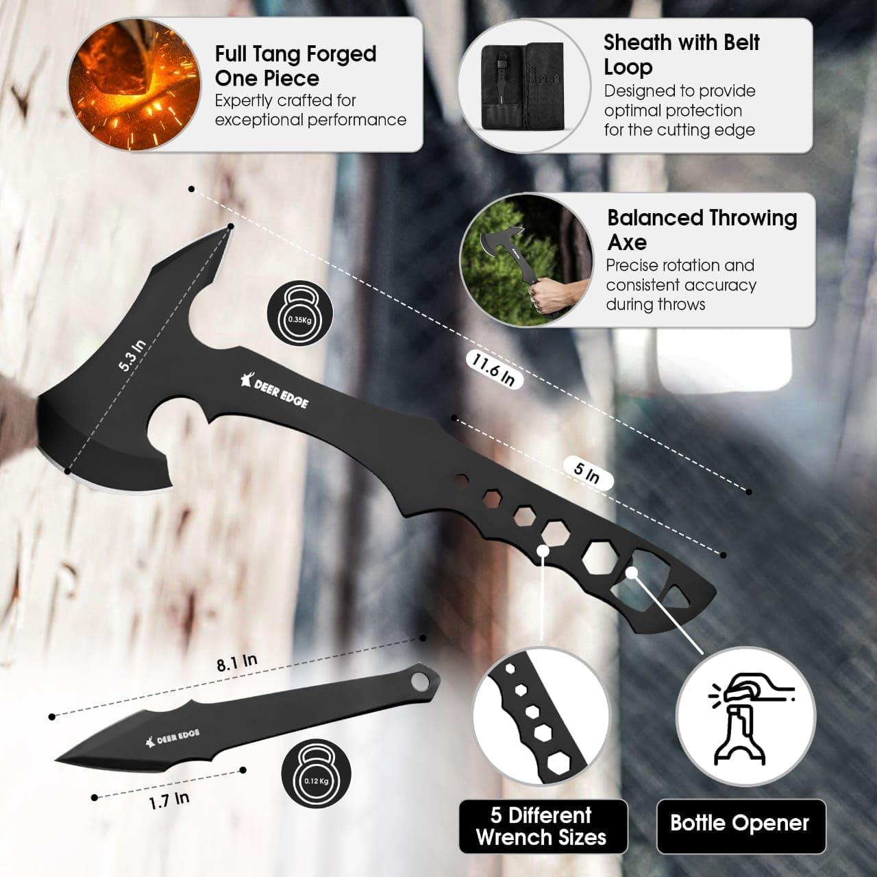 Hacha de Lanzamiento Deer Edge 29.21 cm - Paquete de 6 con Funda