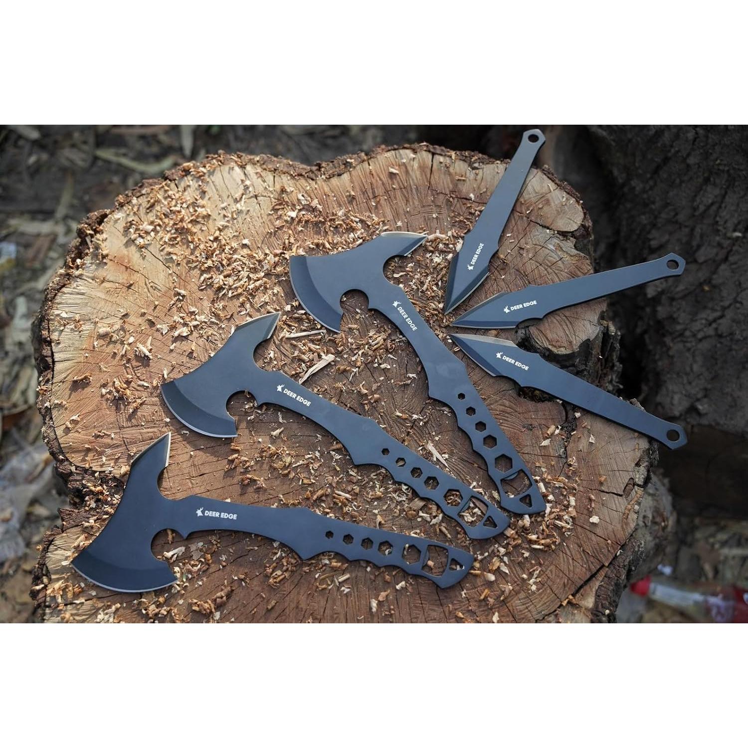 Hacha de Lanzamiento Deer Edge 29.21 cm - Paquete de 6 con Funda