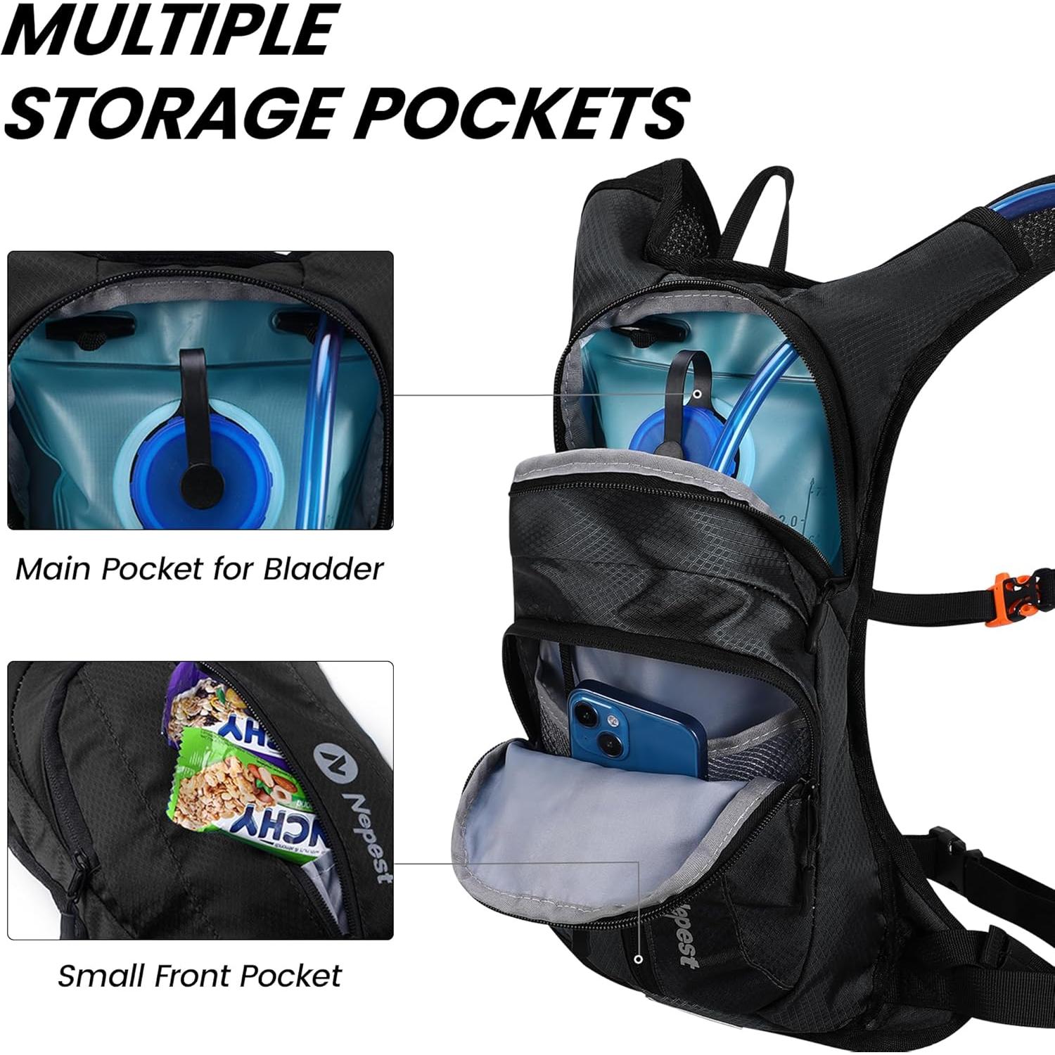 Mochila de Hidratación Nepest 2L Unisex Ligera Nylon