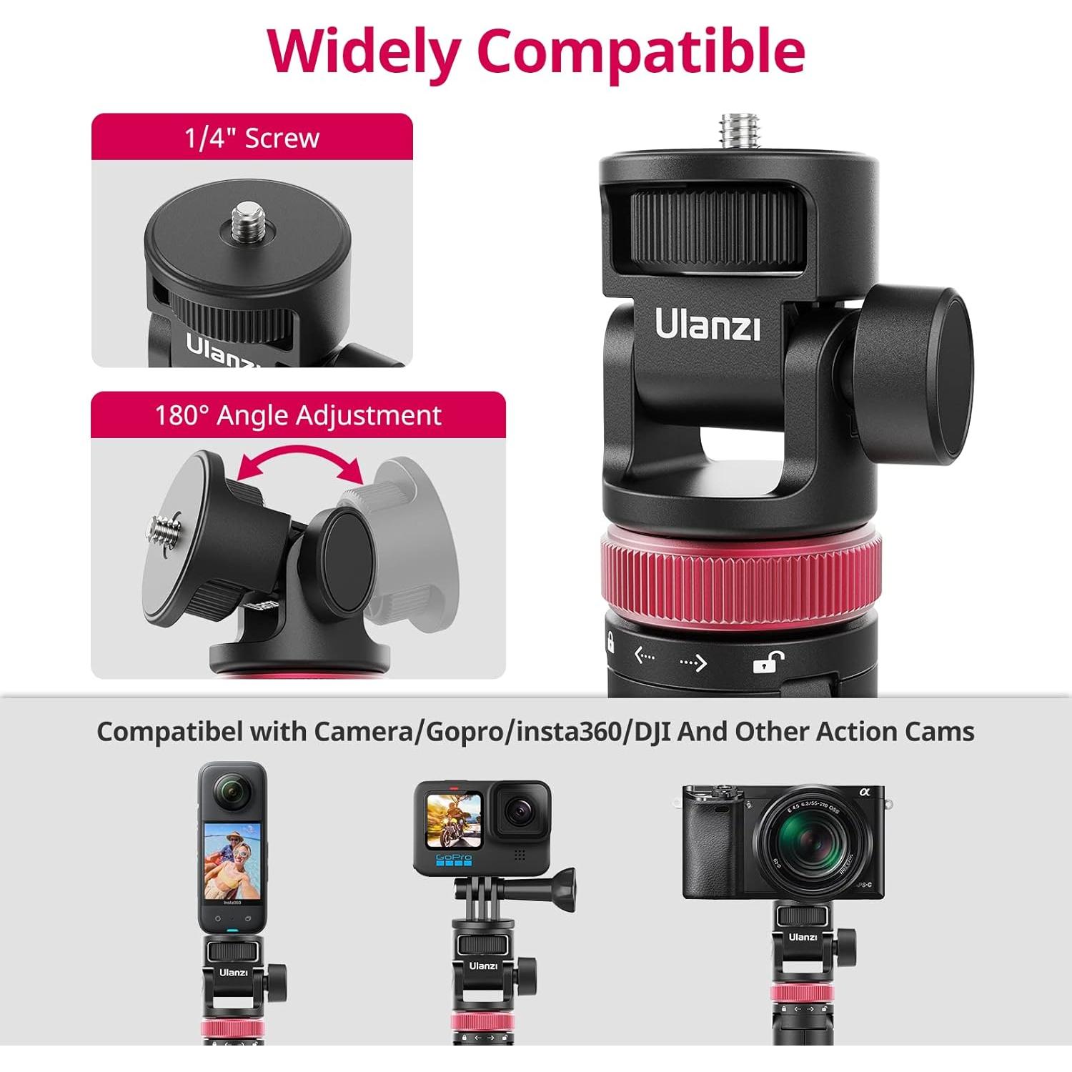 Trípode Selfie ULANZI MT-71 150cm 3 en 1 Portátil Ligero