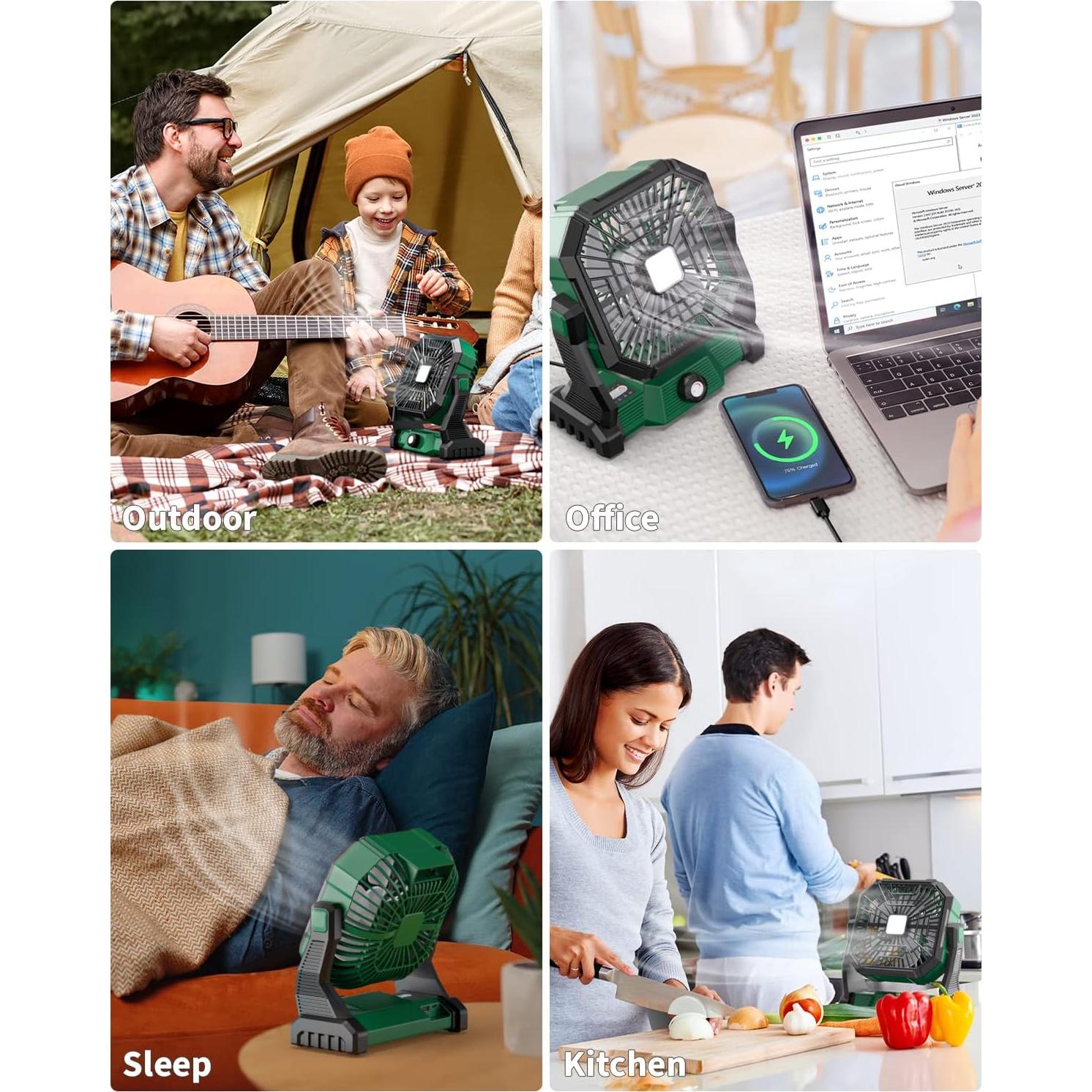 Ventilador Personal GIPAOE OT-F13 Recargable 20000mAh Verde