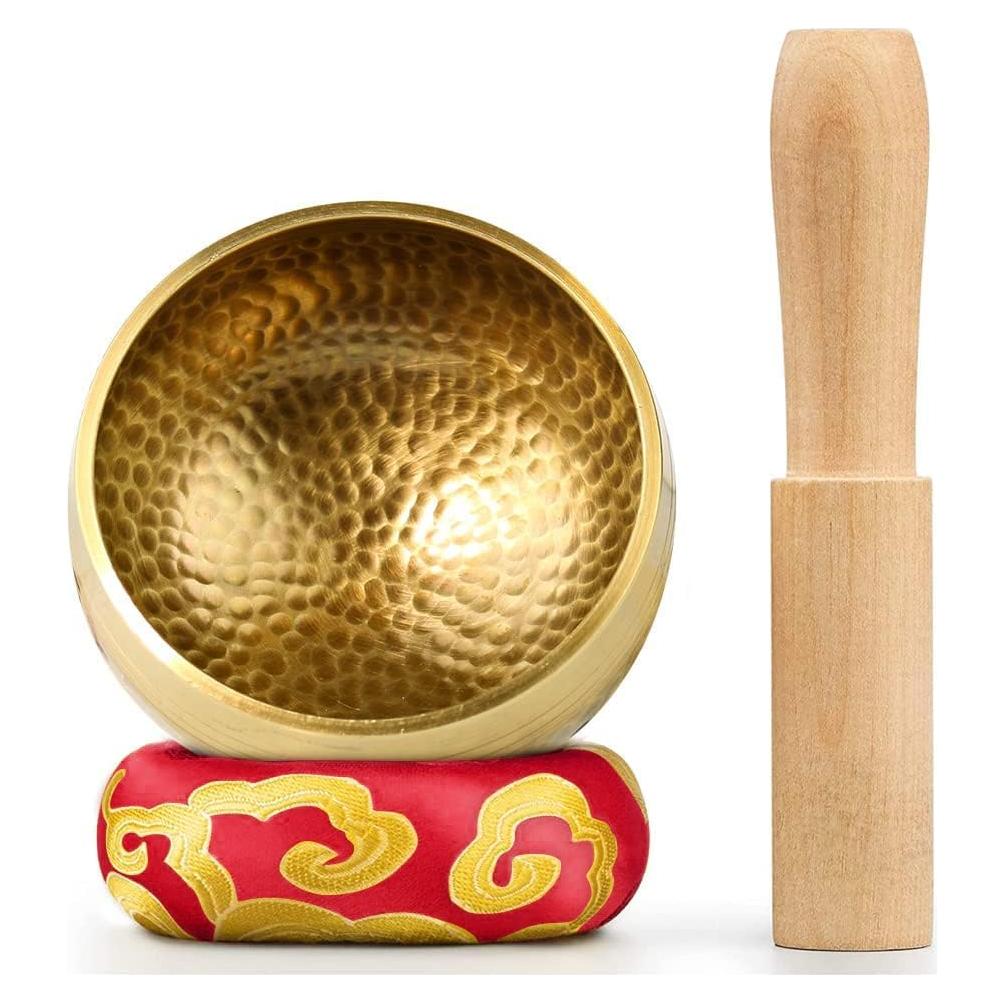 Juego de Cuencos Cantores Tibetanos YouMedi 3" Rojo para Meditación