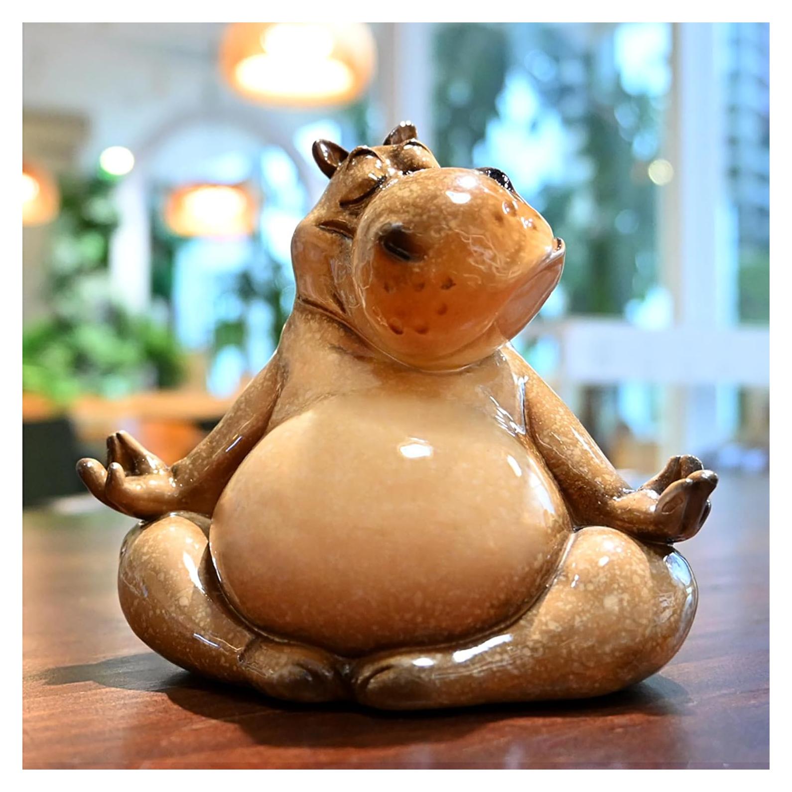 Figurina de Hipopótamo Meditador Juliahestia 11.4x7.6cm Decoración