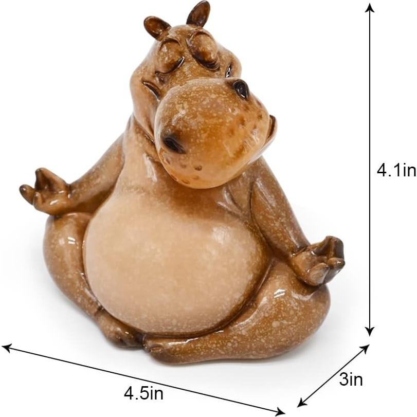 Figurina de Hipopótamo Meditador Juliahestia 11.4x7.6cm Decoración