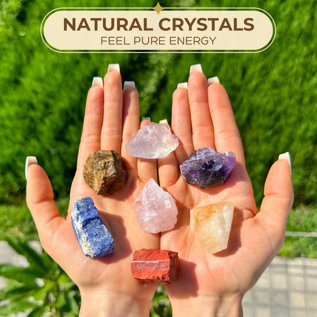Conjunto de Cristales de Sanación 7 Chakras Anima - Caja Madera