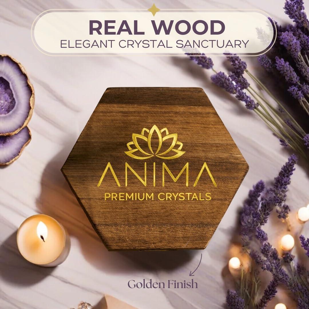 Conjunto de Cristales de Sanación 7 Chakras Anima - Caja Madera