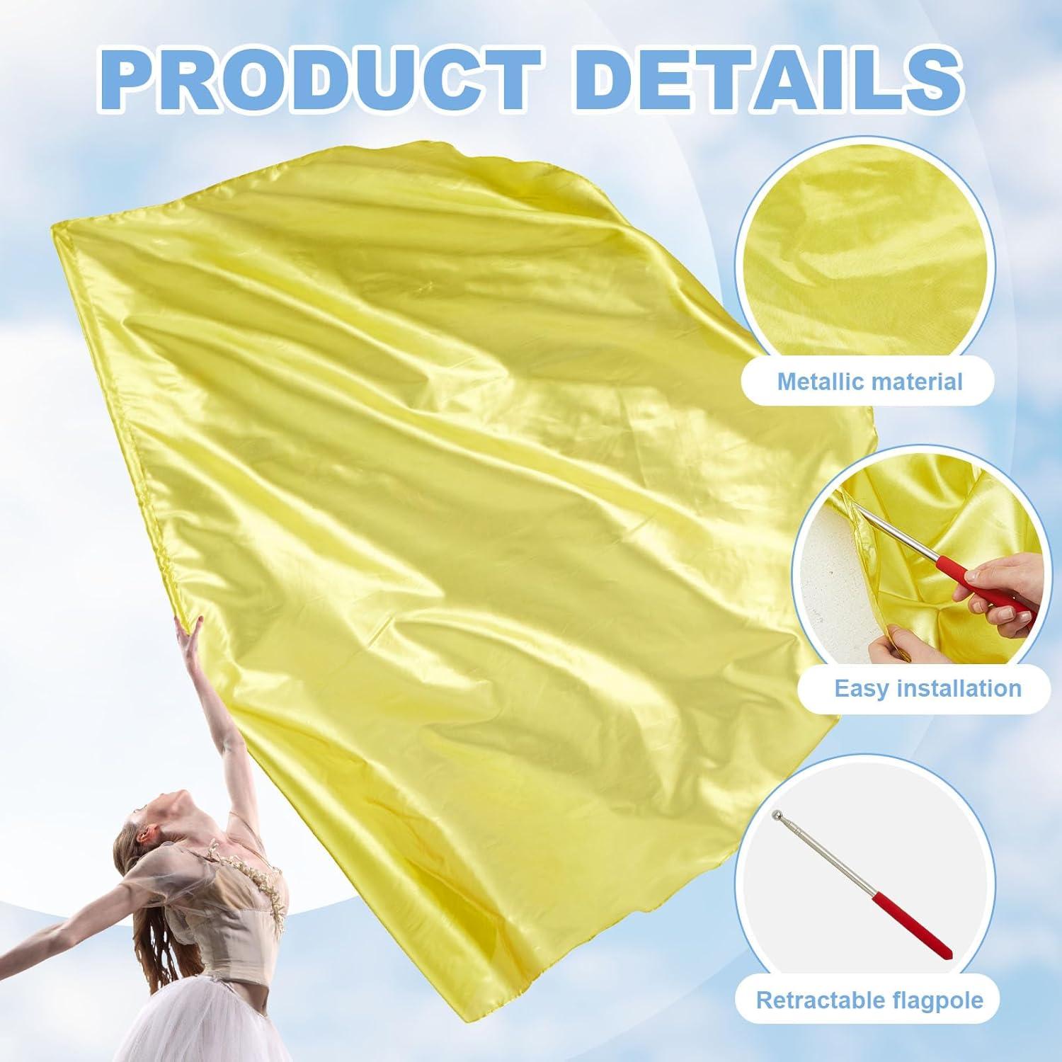 Jetec 2 Banderas de Alabanza para Danza 140 cm con Varilla