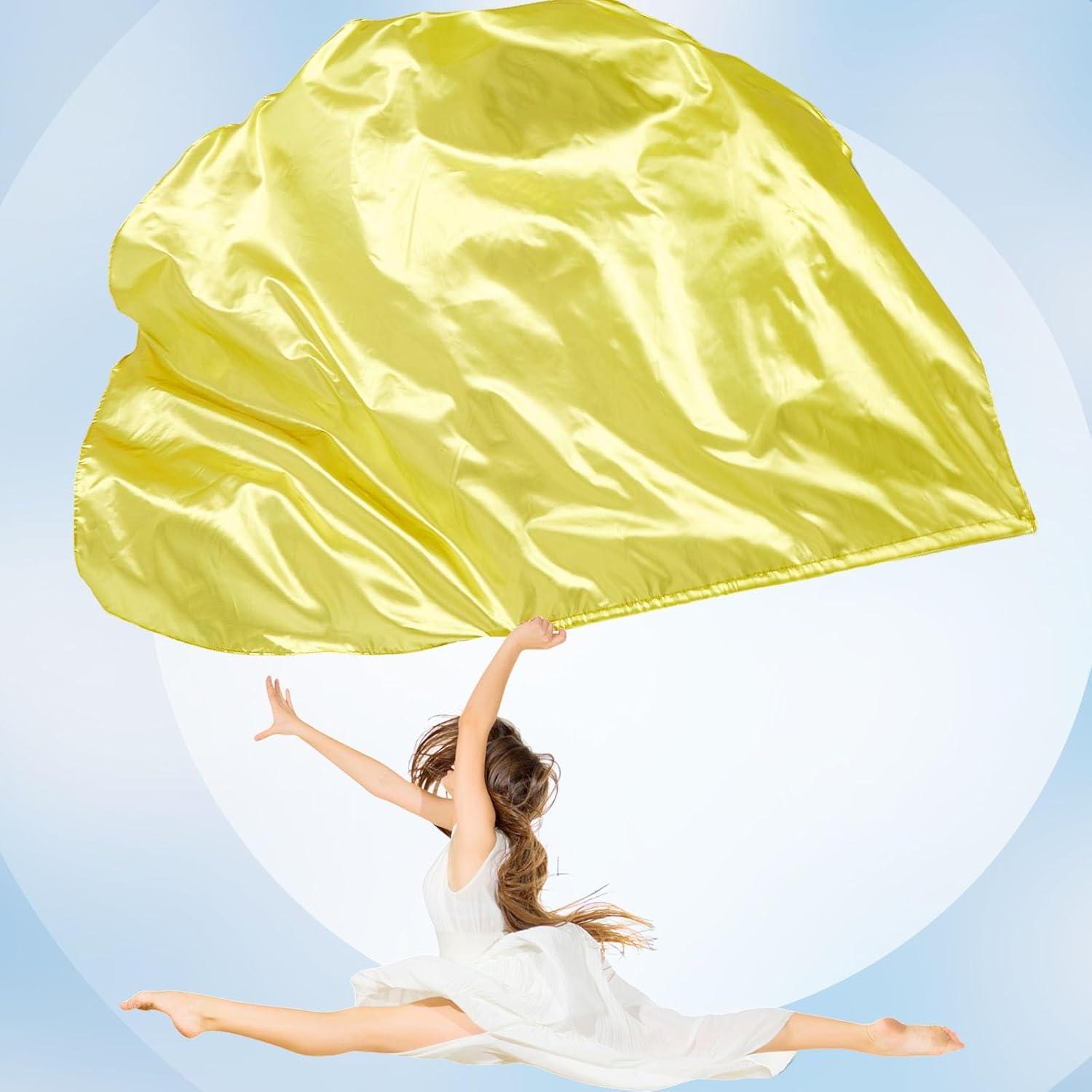 Jetec 2 Banderas de Alabanza para Danza 140 cm con Varilla