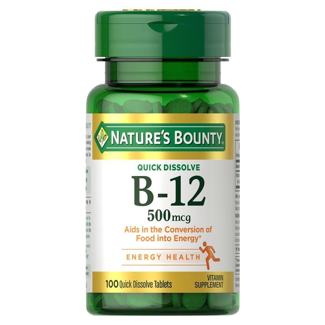 Vitaminas B12 Nature's Bounty 500mcg 100 Tabletas Rápidas