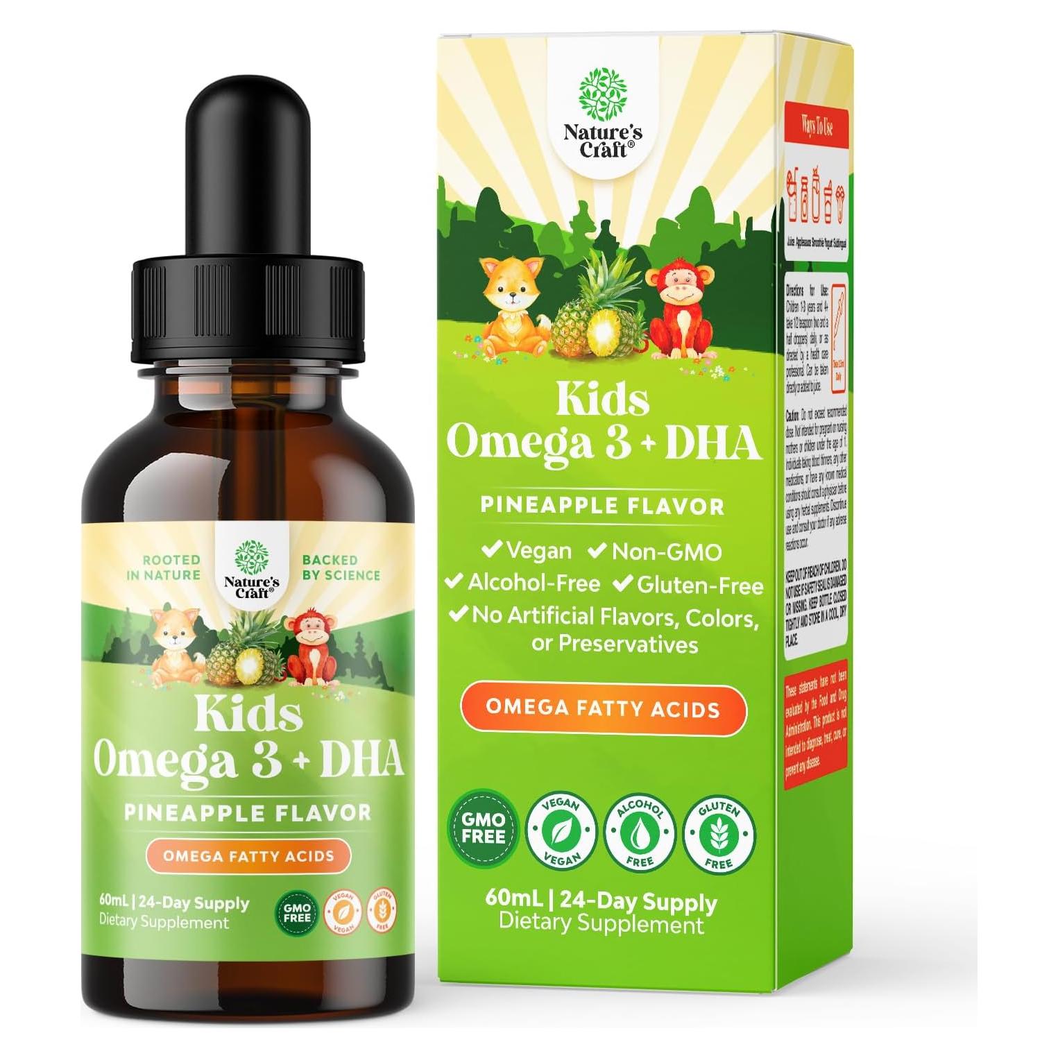 Gotas Omega 3 DHA para Niños Natures Craft 59 mL - Suplemento Líquido