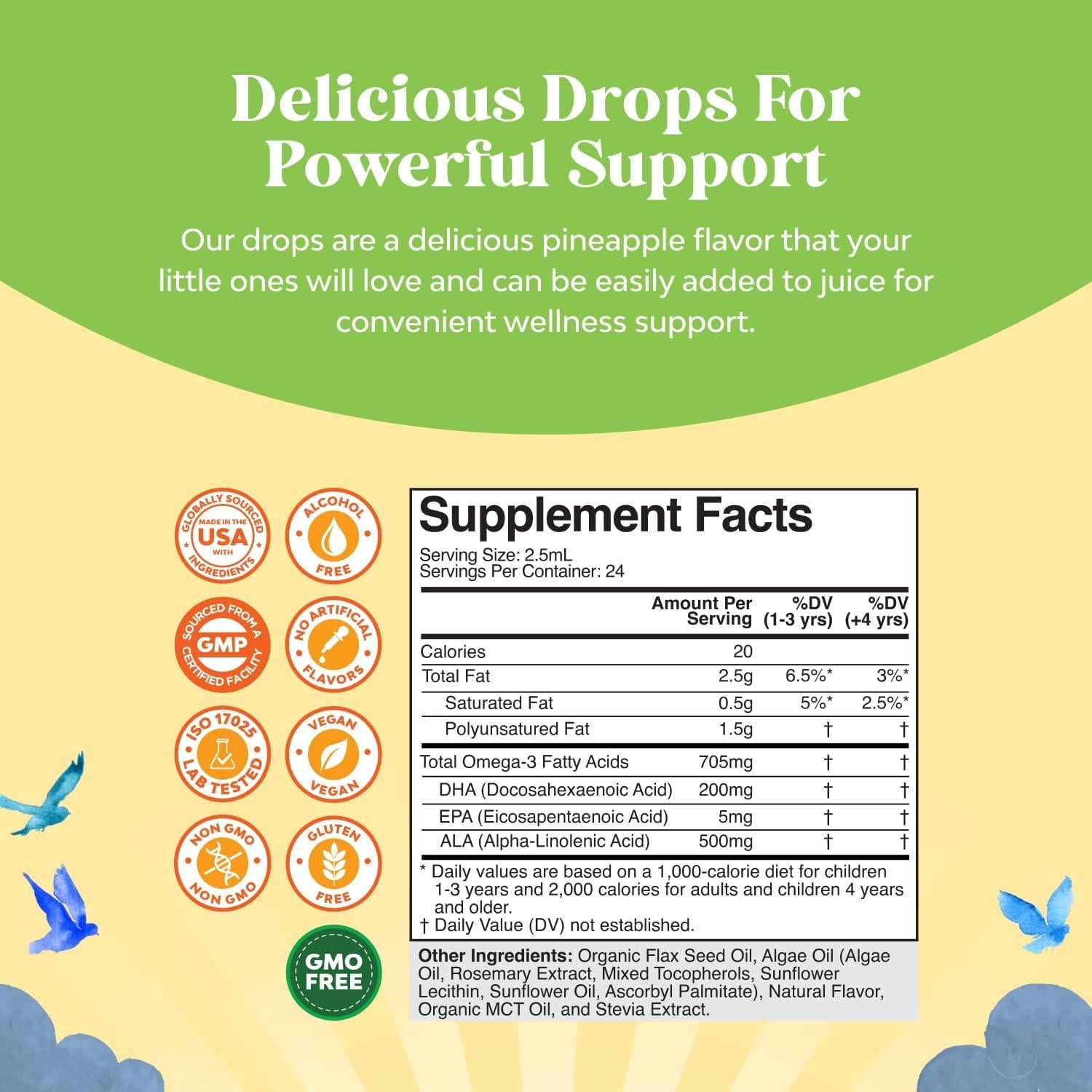 Gotas Omega 3 DHA para Niños Natures Craft 59 mL - Suplemento Líquido