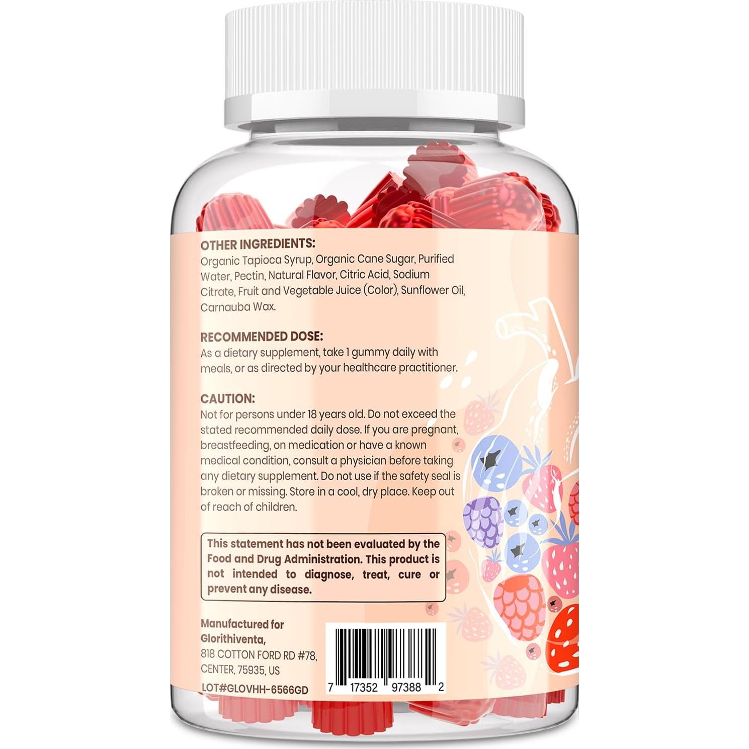 Suplemento de Colesterol Glorithiventa 60 Gominolas Sabor Frutas