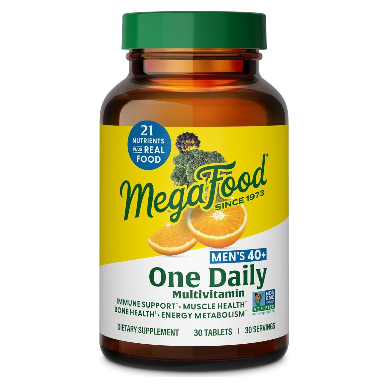 MegaFood Multivitamina para Hombres 40+ 30 Tabletas Sin Sabor
