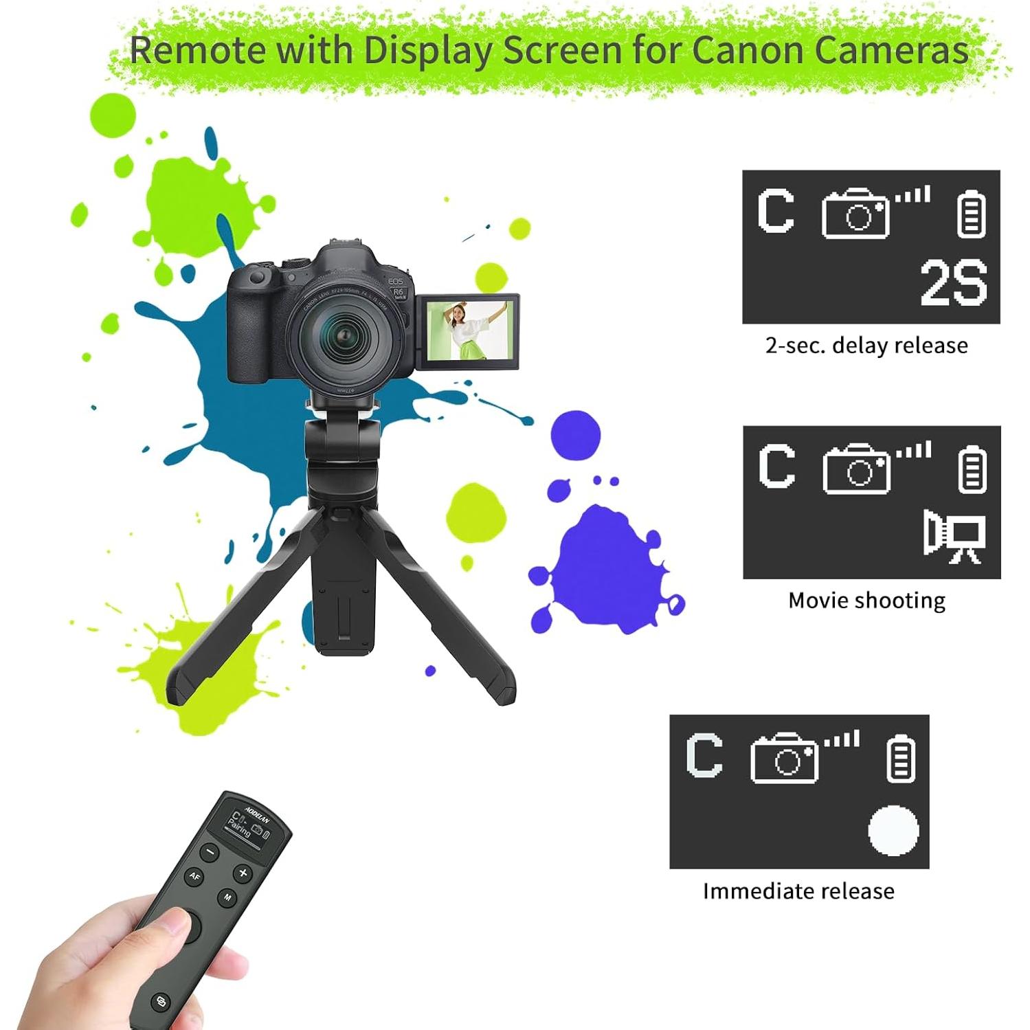 Control Remoto Inalámbrico AODELAN para Canon con Pantalla OLED