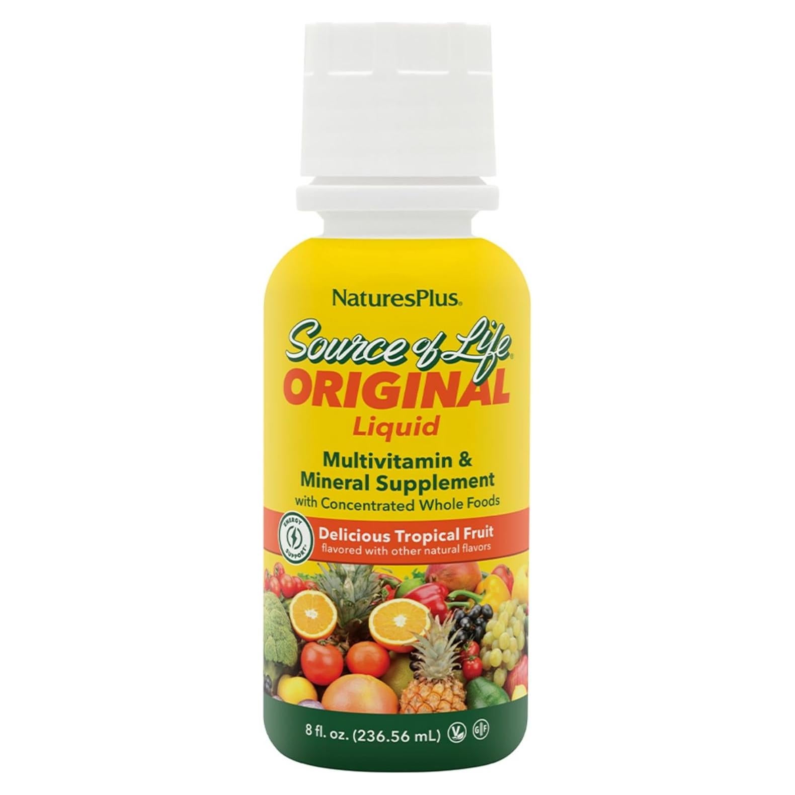 Suplemento Multivitamínico Líquido Natures Plus 236.6 ml Fruta Tropical
