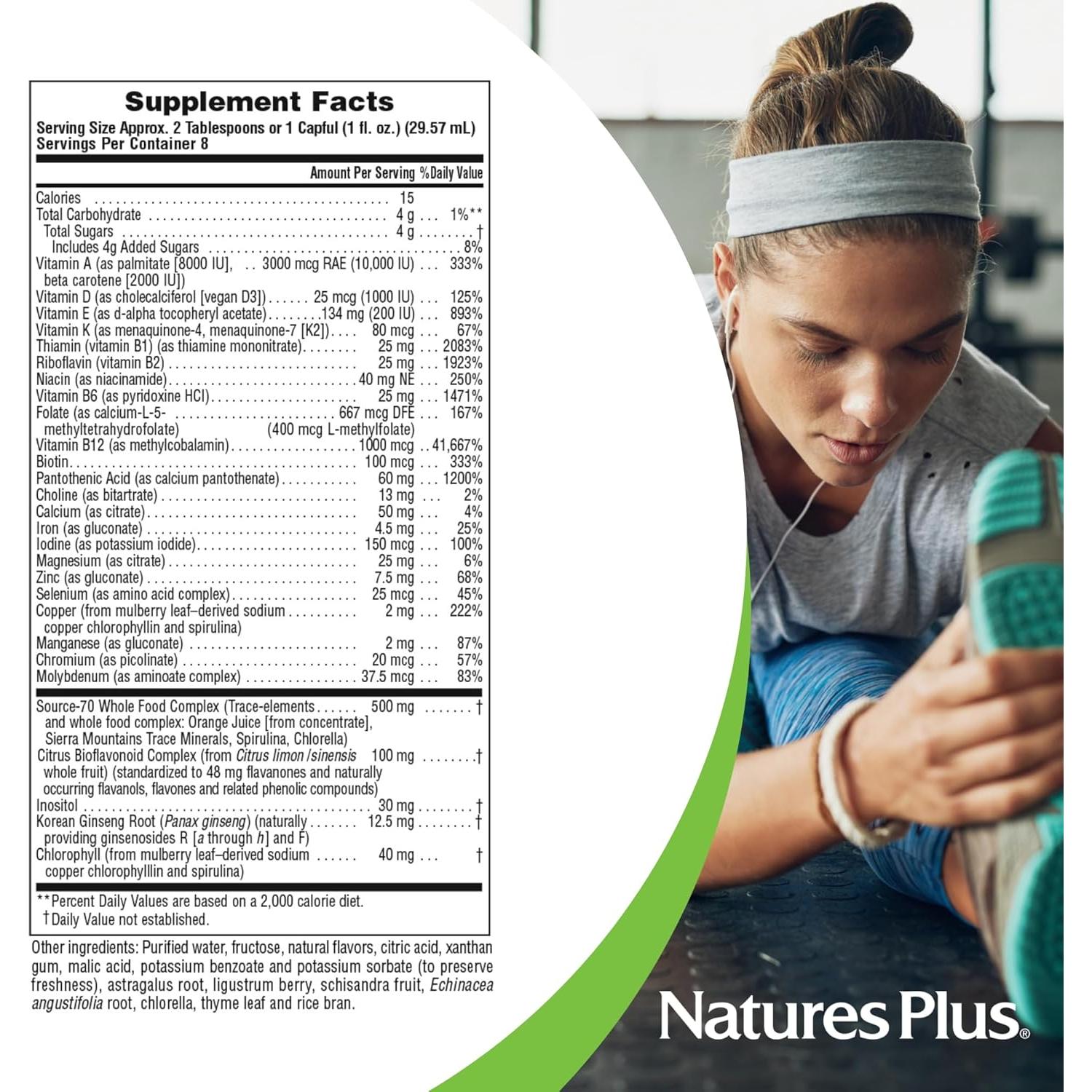 Suplemento Multivitamínico Líquido Natures Plus 236.6 ml Fruta Tropical