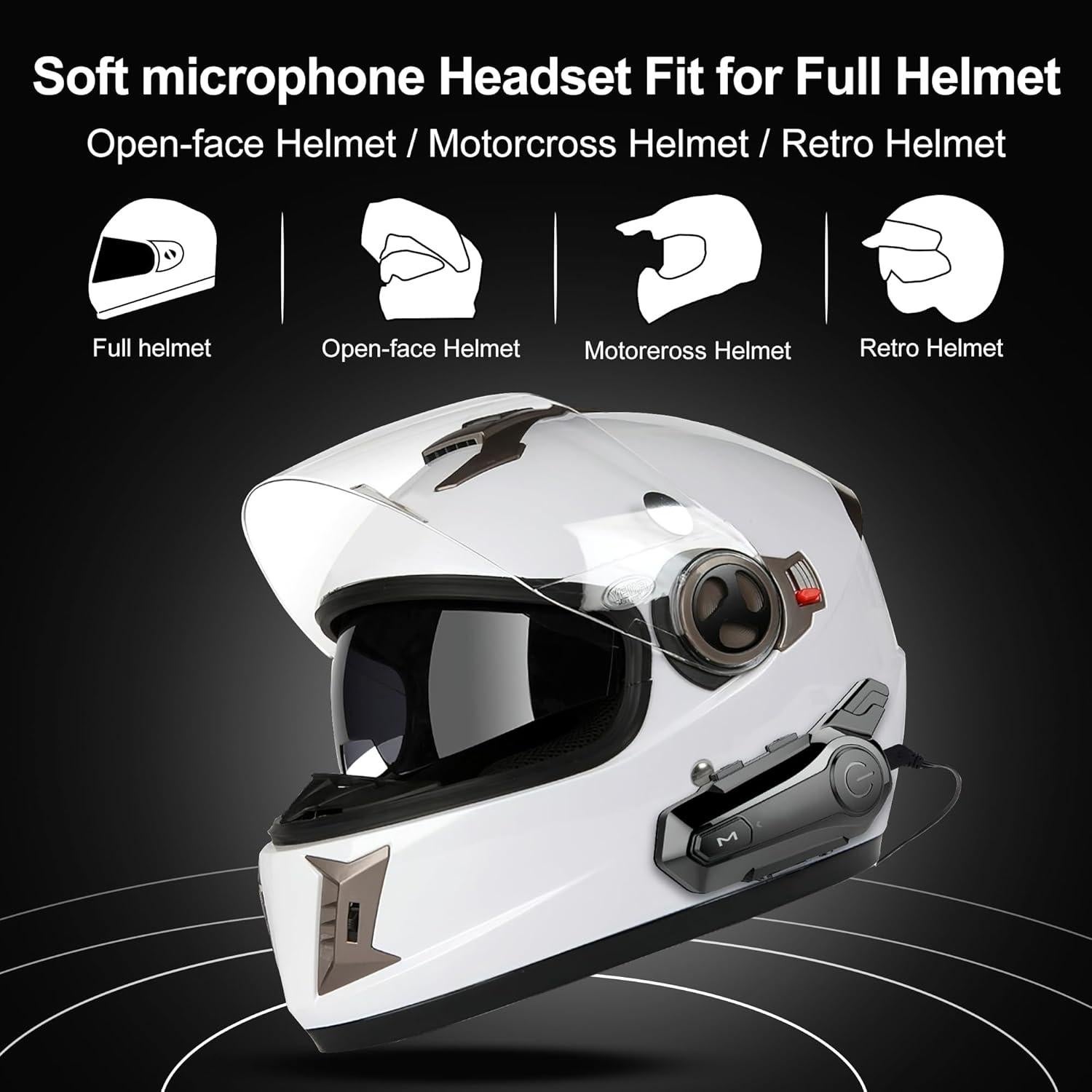 Intercomunicador Bluetooth para Casco de Motocicleta E1 IPX6