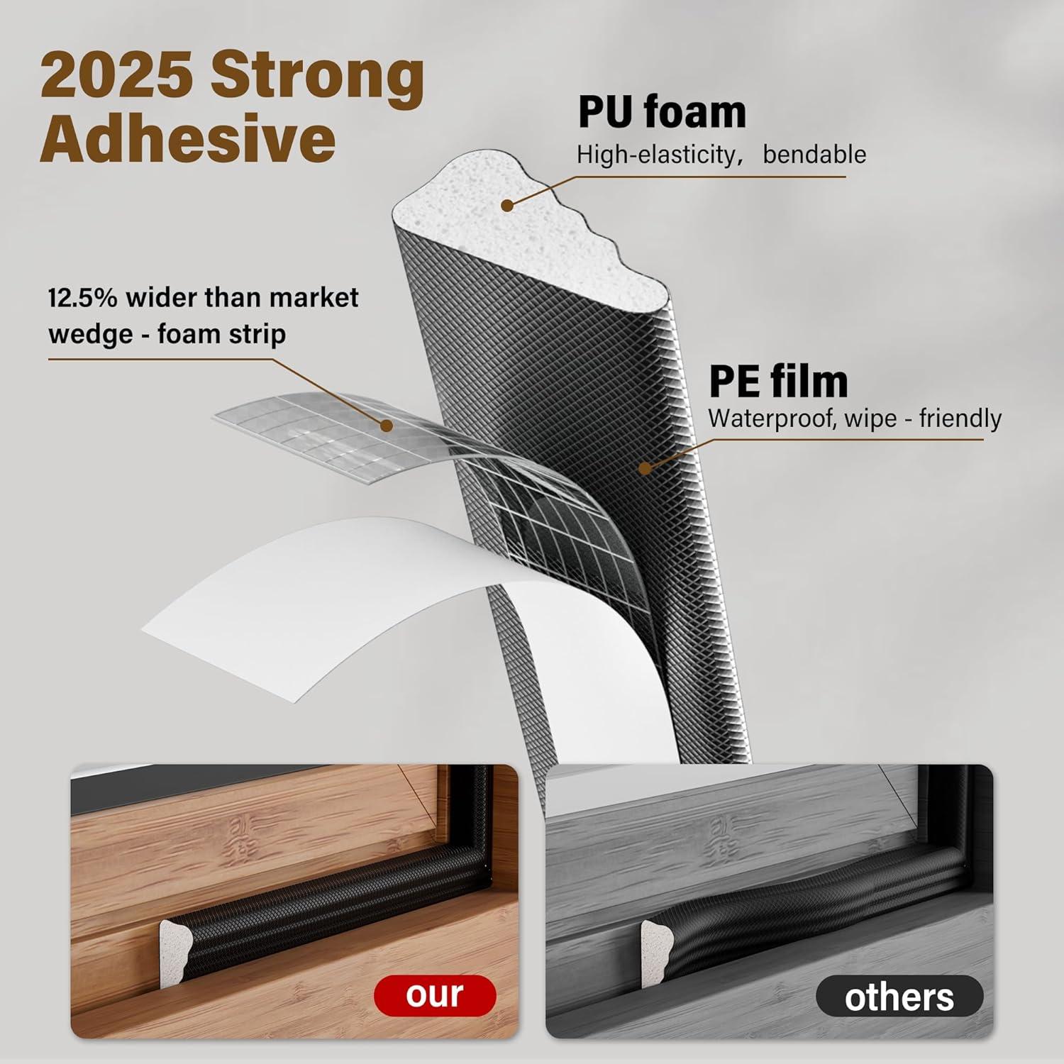 Tira de Sellado para Ventanas GCJUYA 299.72 cm Negro Aislante