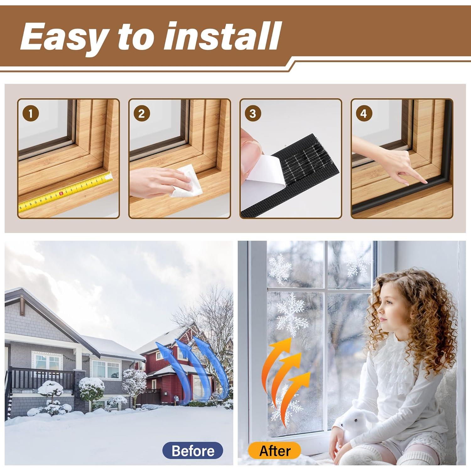 Tira de Sellado para Ventanas GCJUYA 299.72 cm Negro Aislante