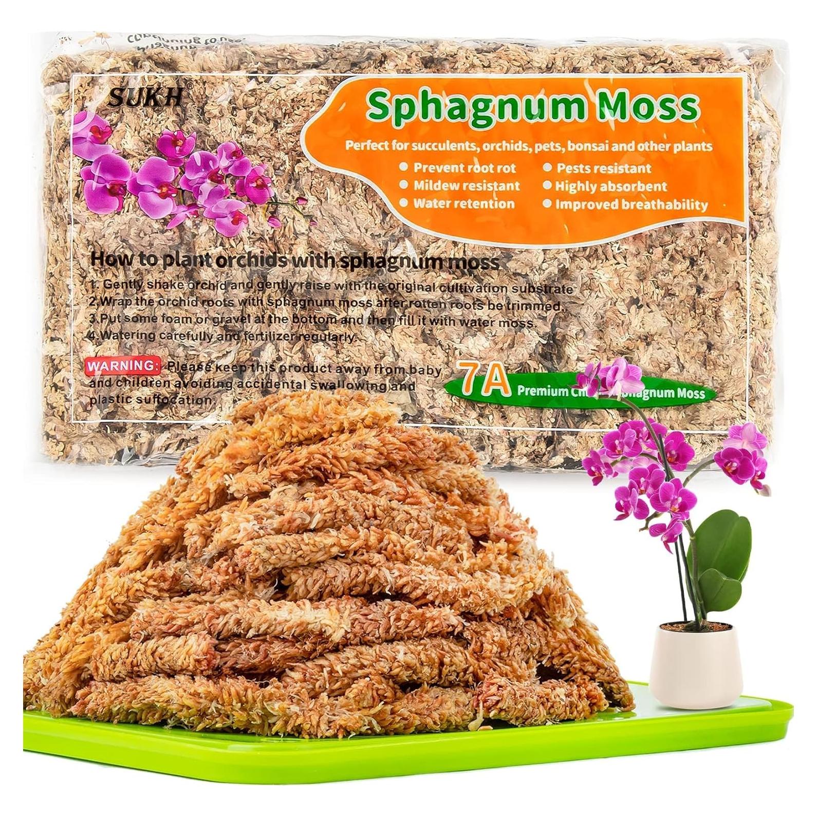 Musgo Sphagnum Seco 85g Spagmoss-OR para Orquídeas y Suculentas