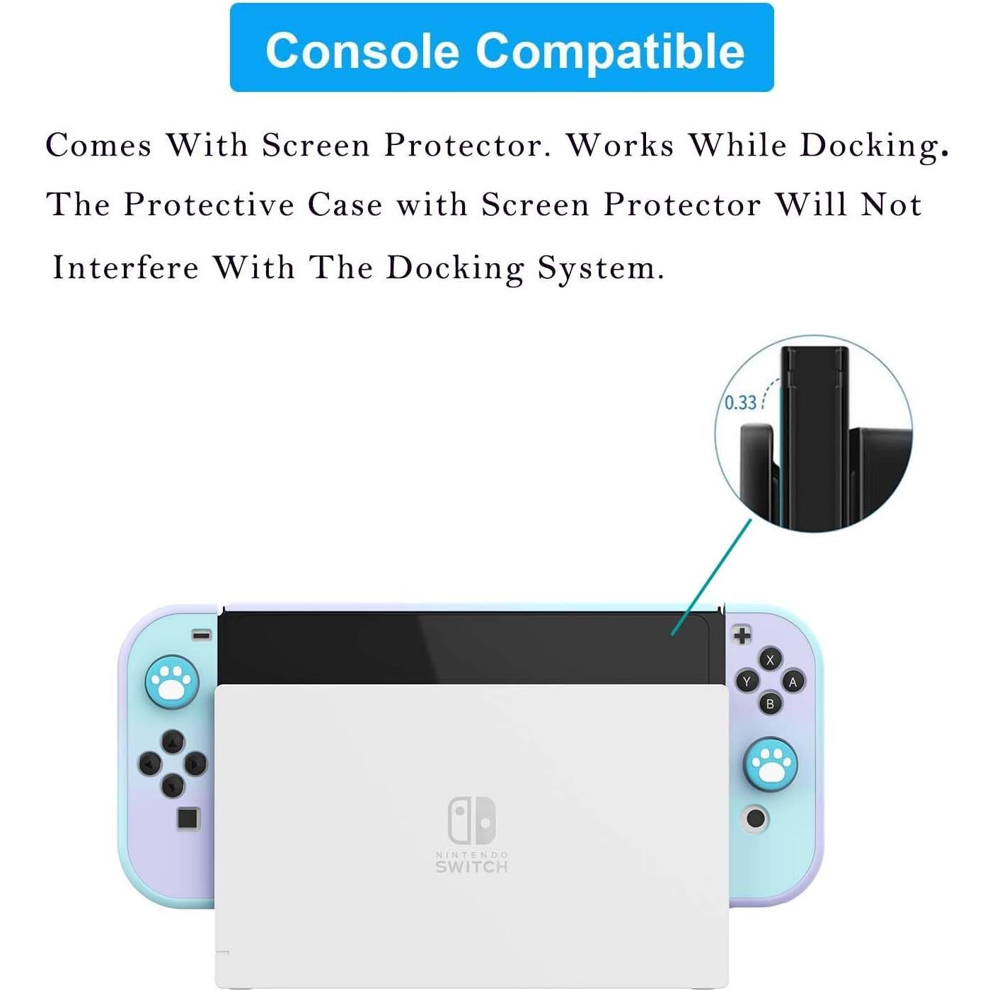 Funda Acoplable COMCOOL para Nintendo Switch OLED - Azul