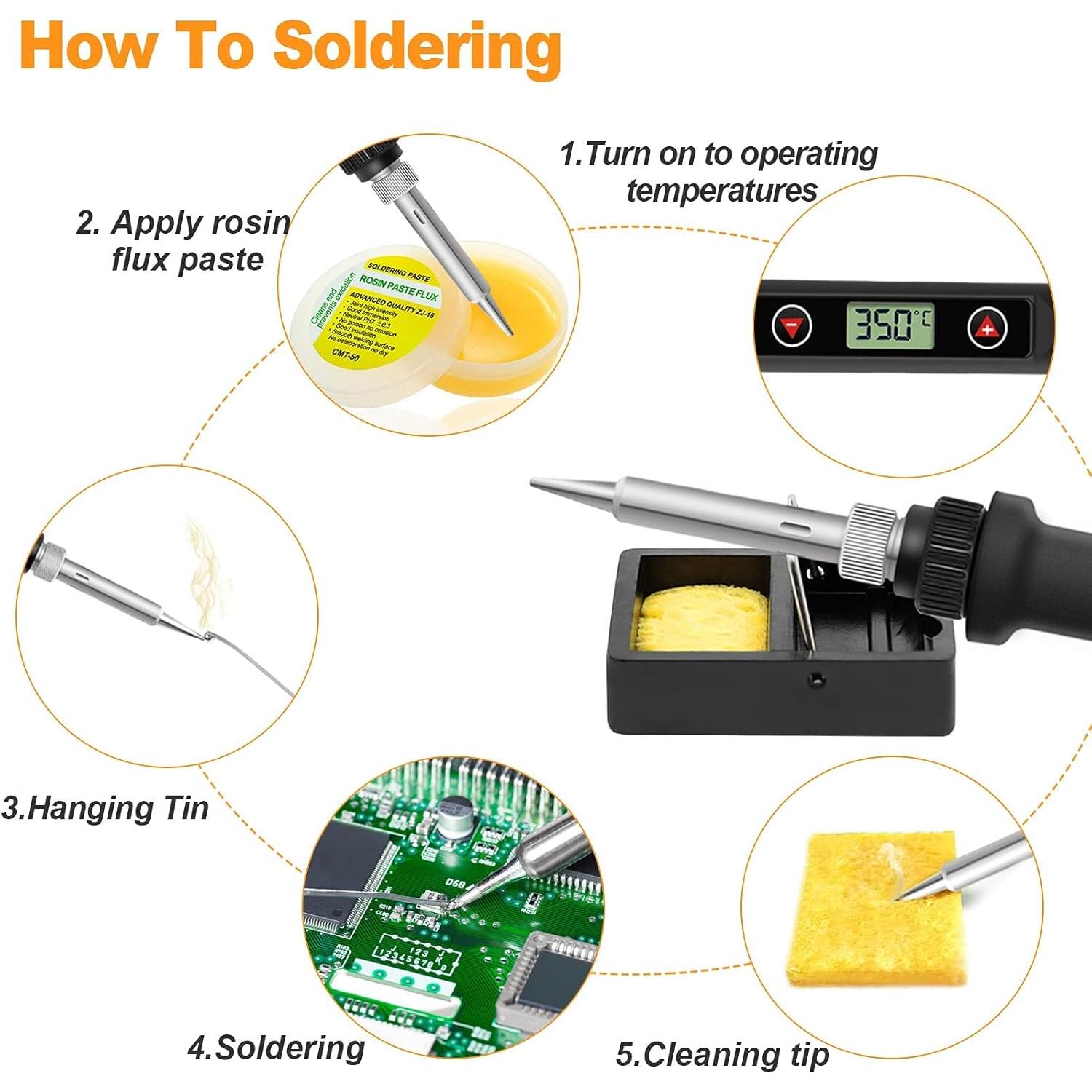 Pistola de Soldadura Digital LJPXHHU 80W LCD 9 en 1