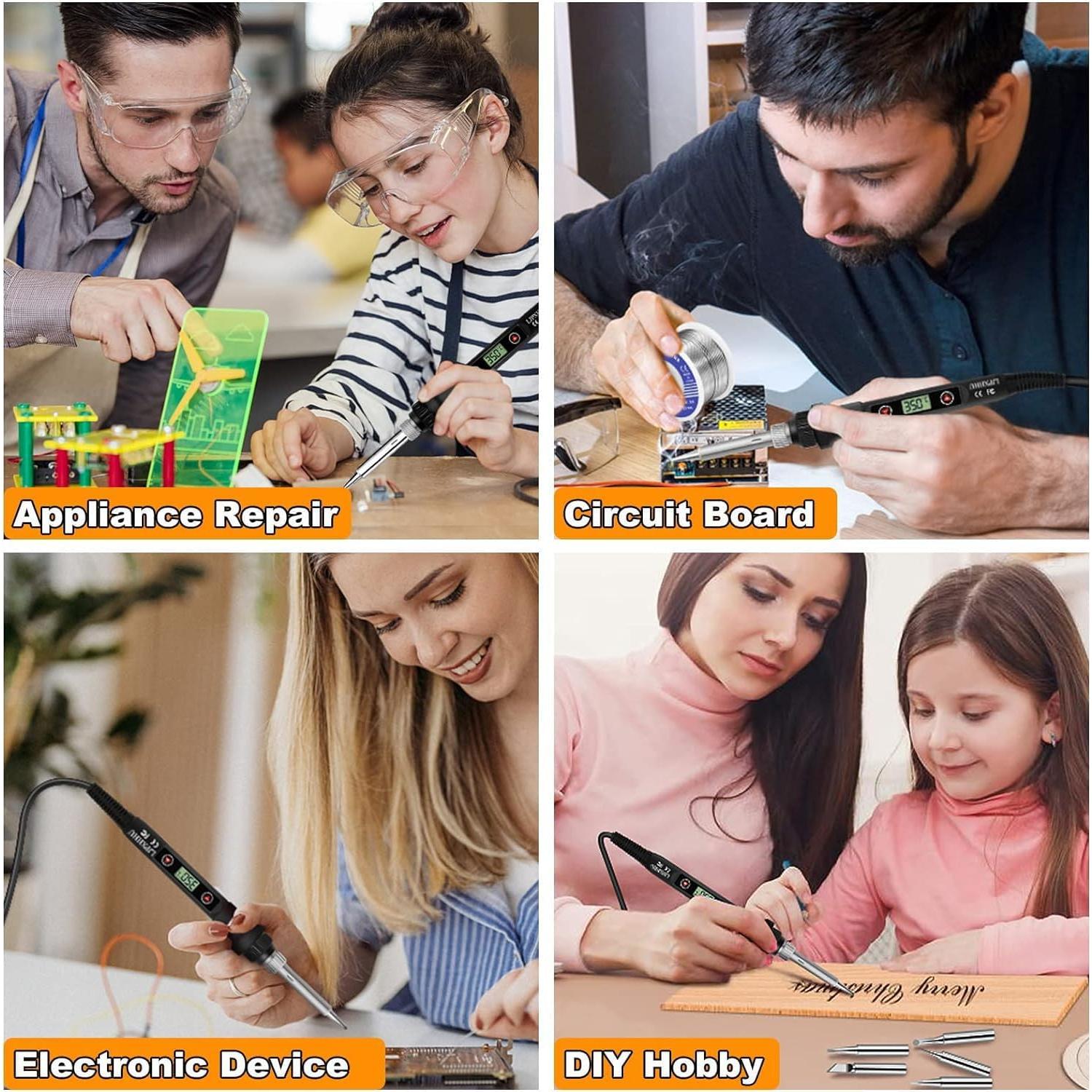 Pistola de Soldadura Digital LJPXHHU 80W LCD 9 en 1