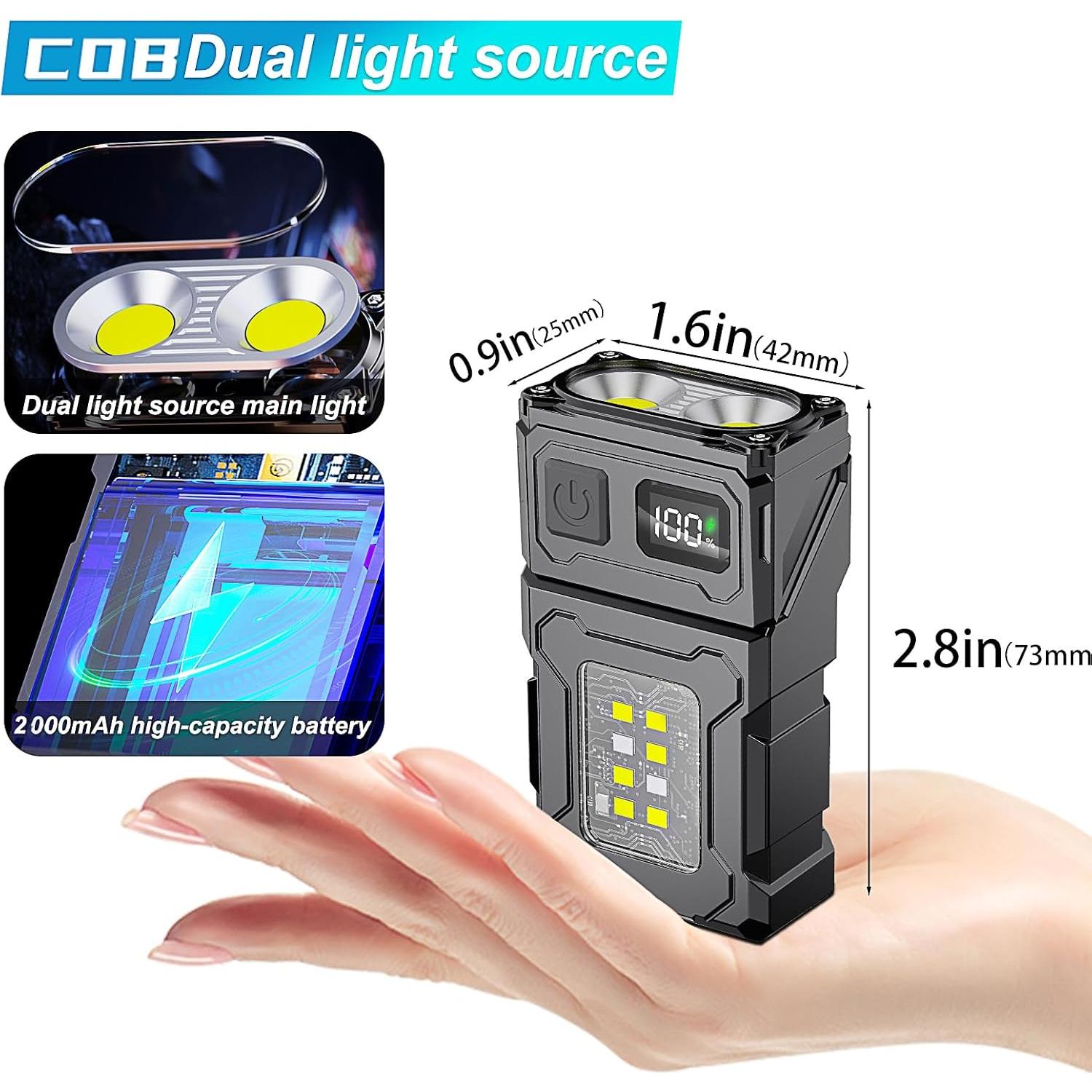 Mini Linterna LED Táctica WANLAN SDT01 Carga USB C 1200mAh