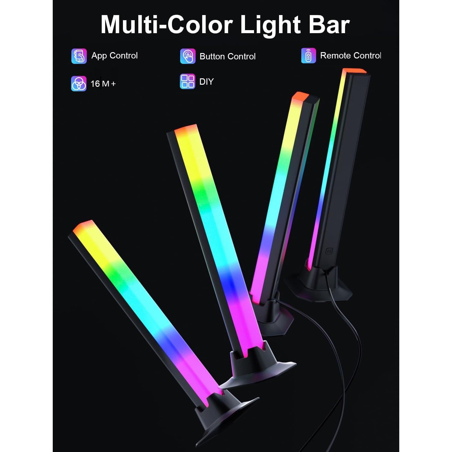 Barra de Luz LED RGB Eastfine DX21005-01, 2 Pares, USB