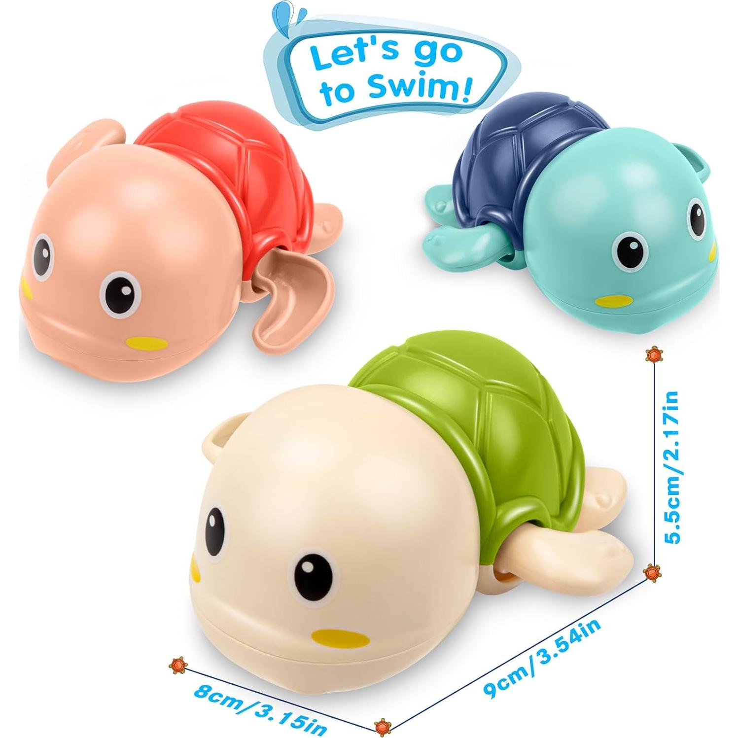 Juguetes de Baño Tohibee Tortuga Nadadora 3 Piezas