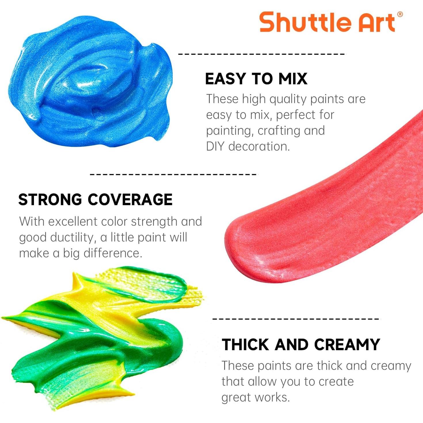 Juego de Pintura Acrílica Camaleónica Shuttle Art 16 Colores 60ml