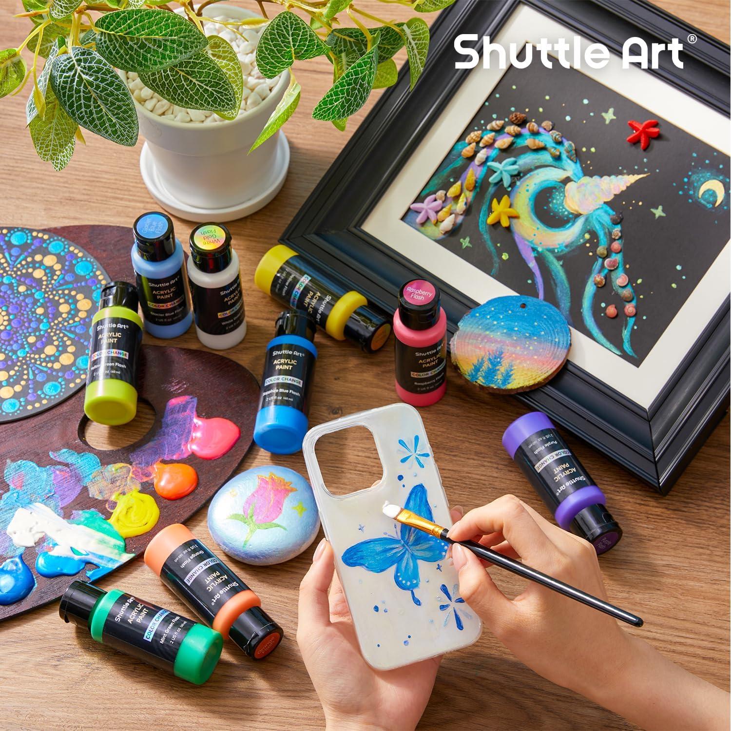 Juego de Pintura Acrílica Camaleónica Shuttle Art 16 Colores 60ml