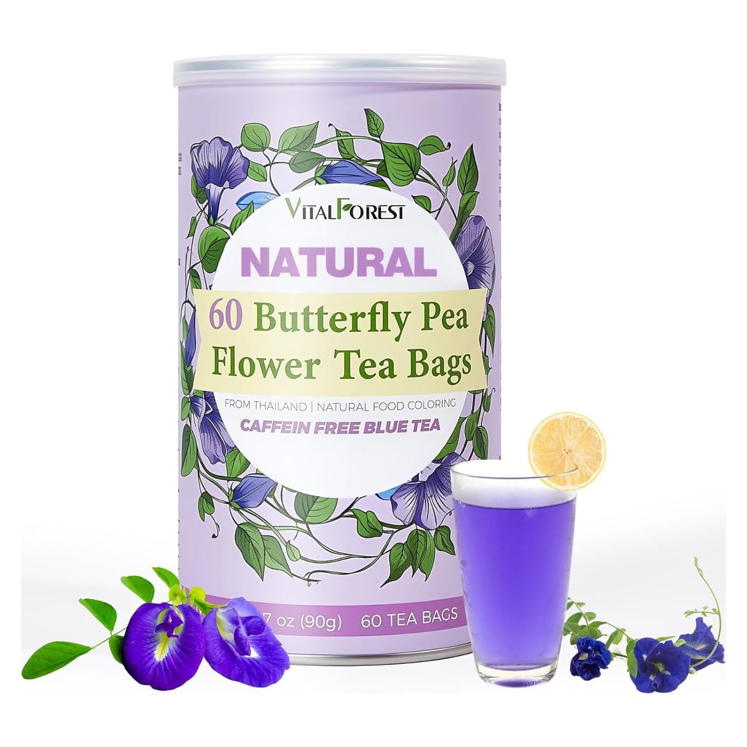 60 Bolsitas de Té de Flor de Guisante Mariposa VitalForest