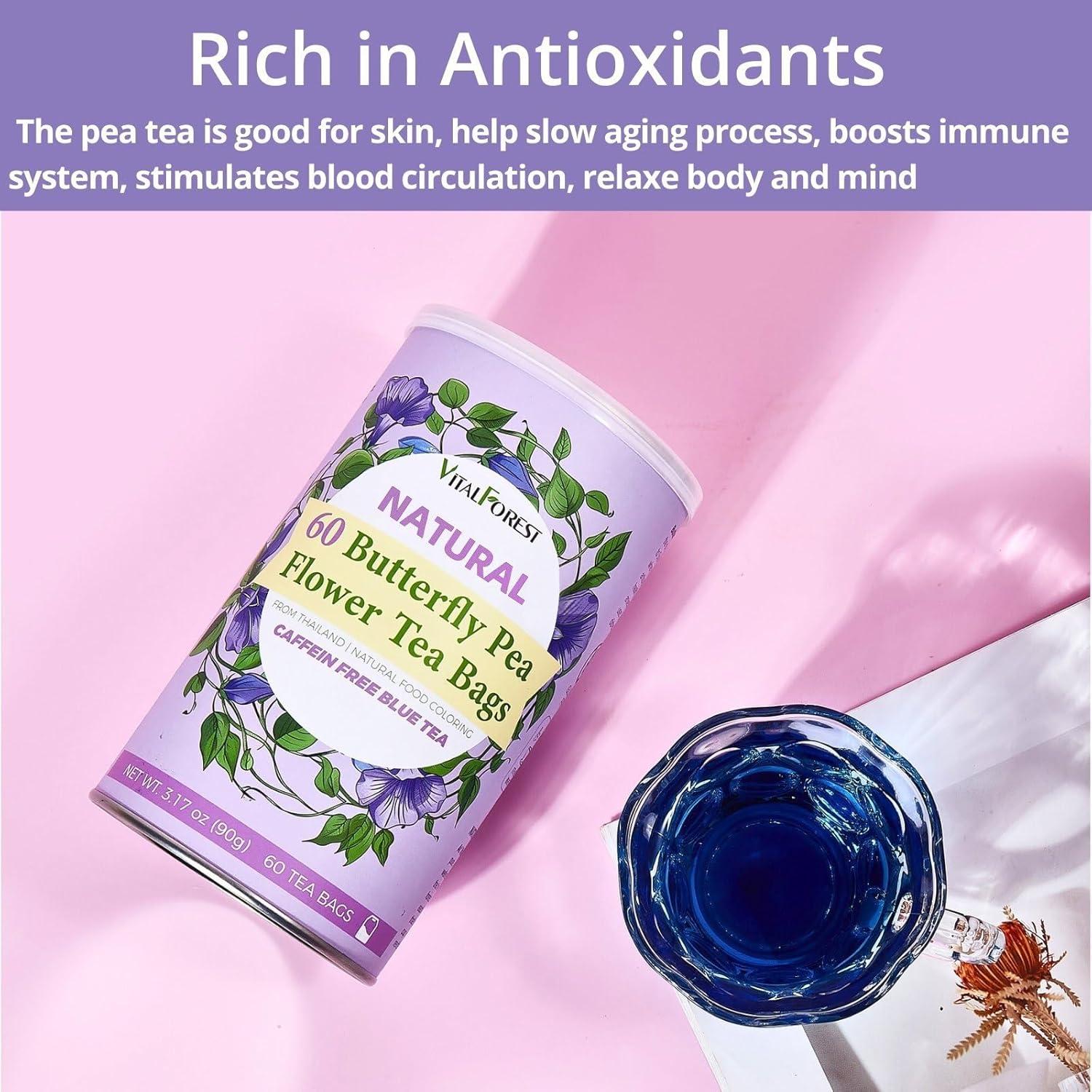 60 Bolsitas de Té de Flor de Guisante Mariposa VitalForest