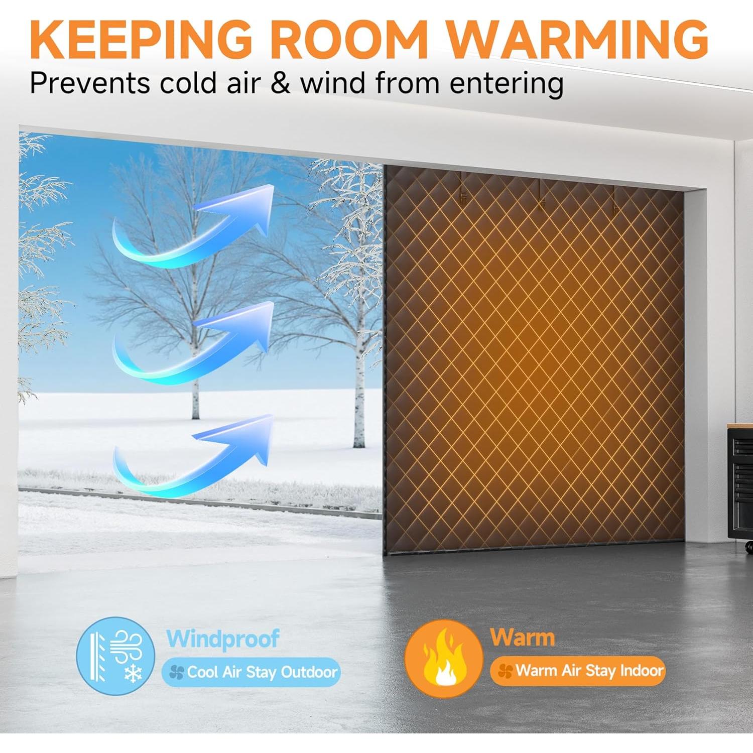 Cortina Térmica Aislante Magnética Esteh para Puerta de Garaje 2.44x2.13m