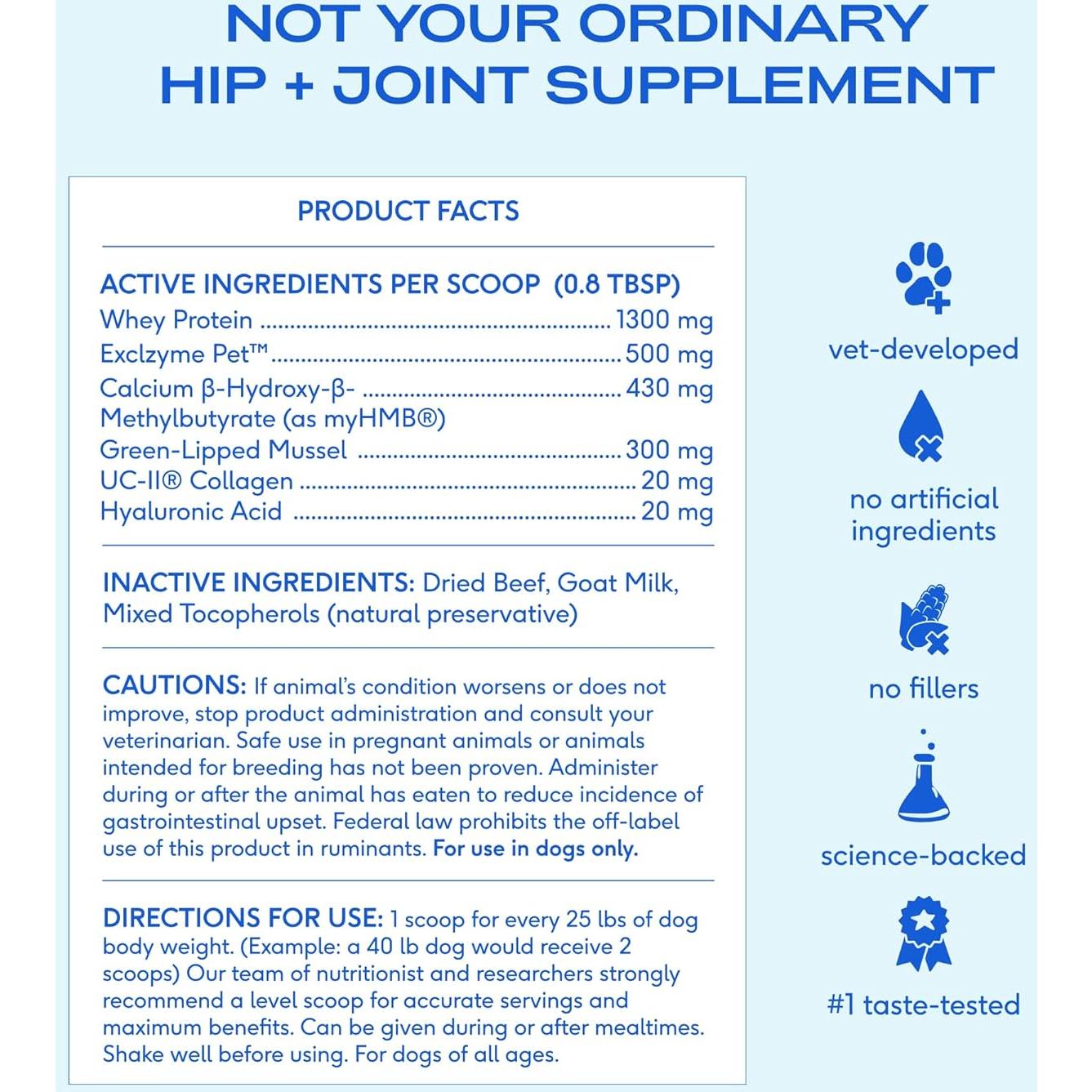 Suplemento para Articulaciones Perros Native Pet 30 Cucharadas